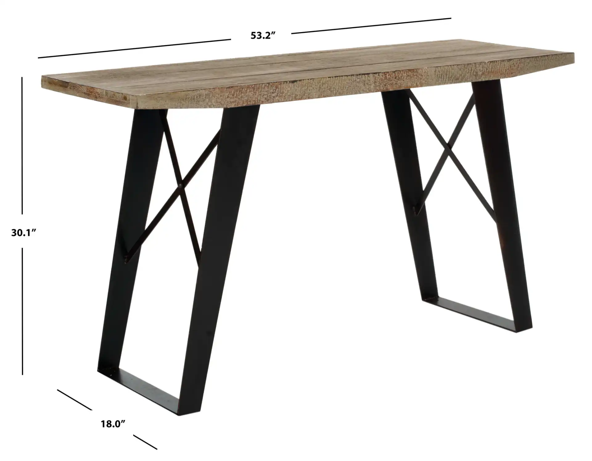 Waldo Console in Natural / Black, detail view