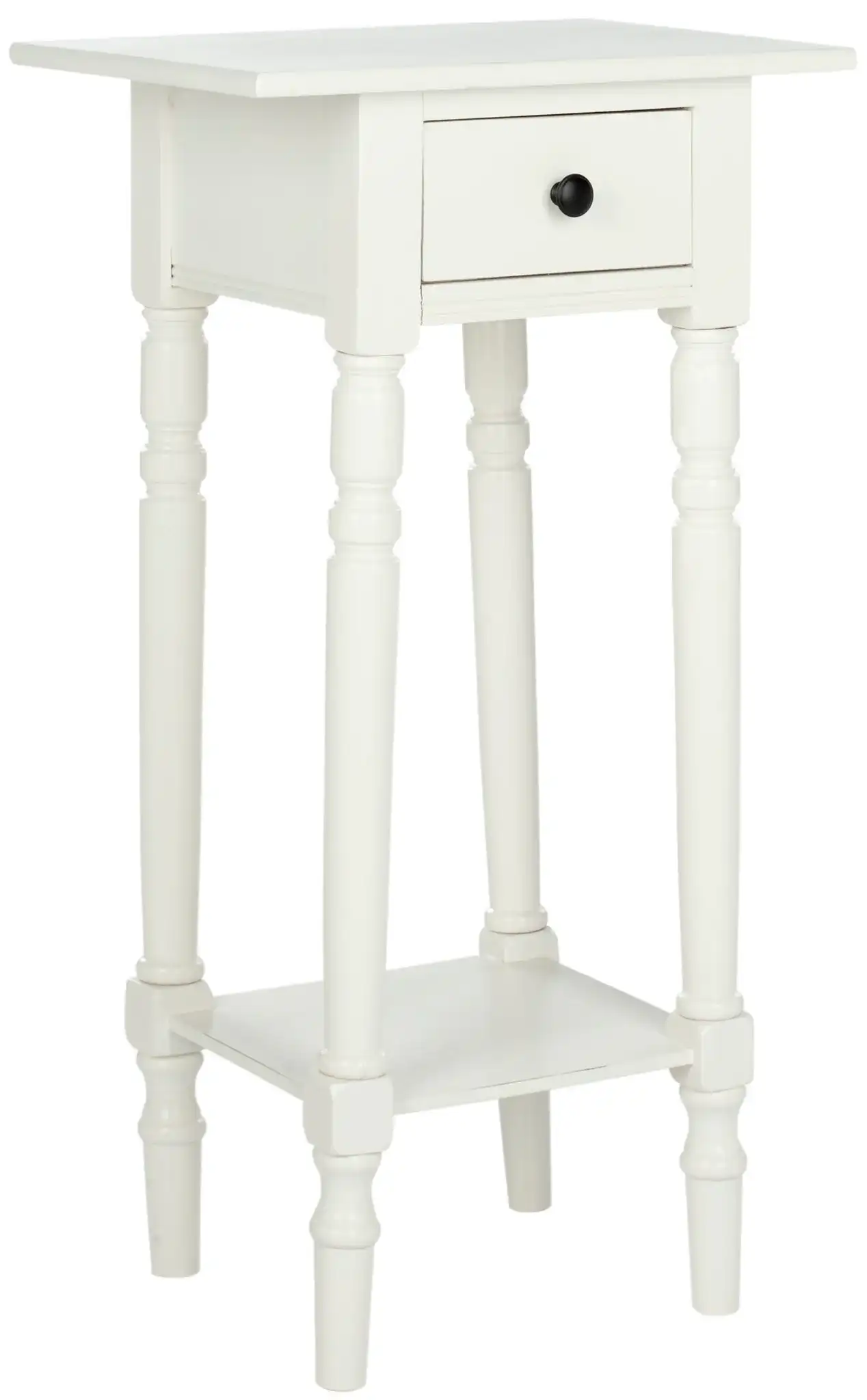 Sabrina End Table in Distressed Cream, detail view