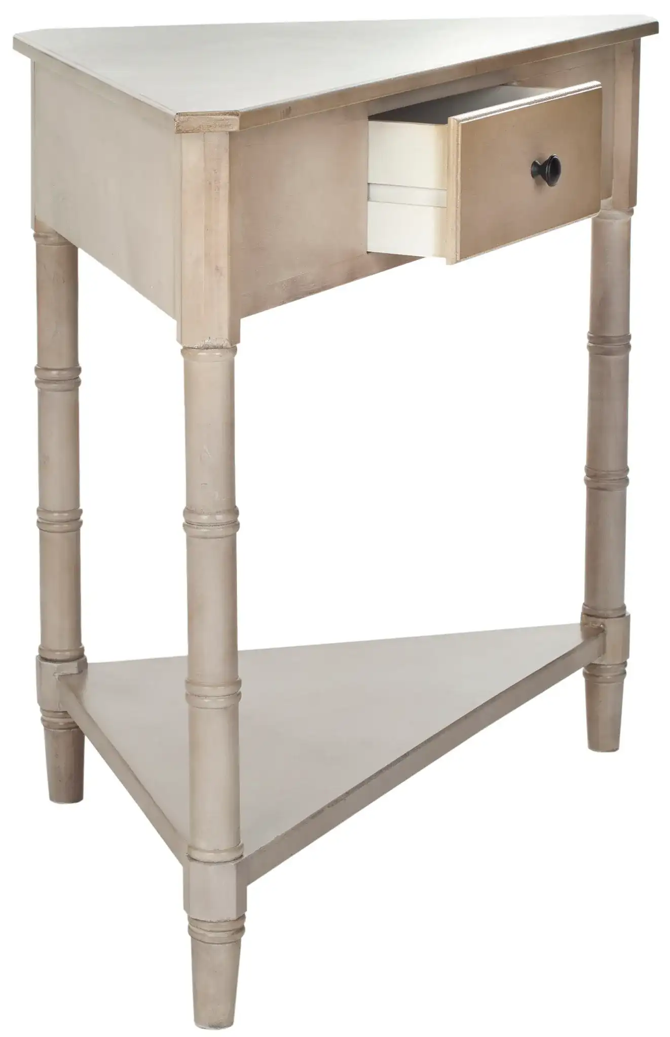 Gomez Corner Table in Vintage Gray, detail view