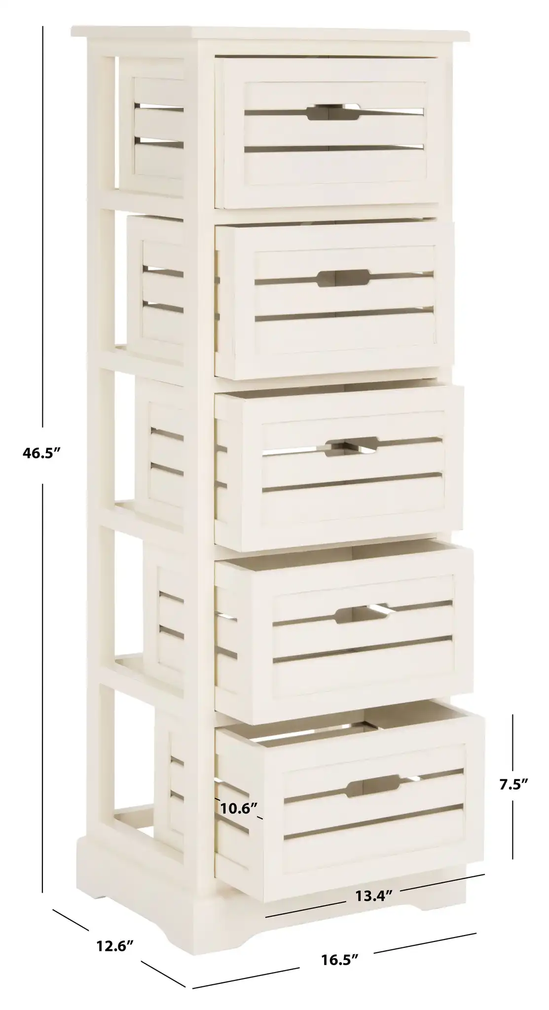Sarina Cabinet in Distressed Cream, detail view
