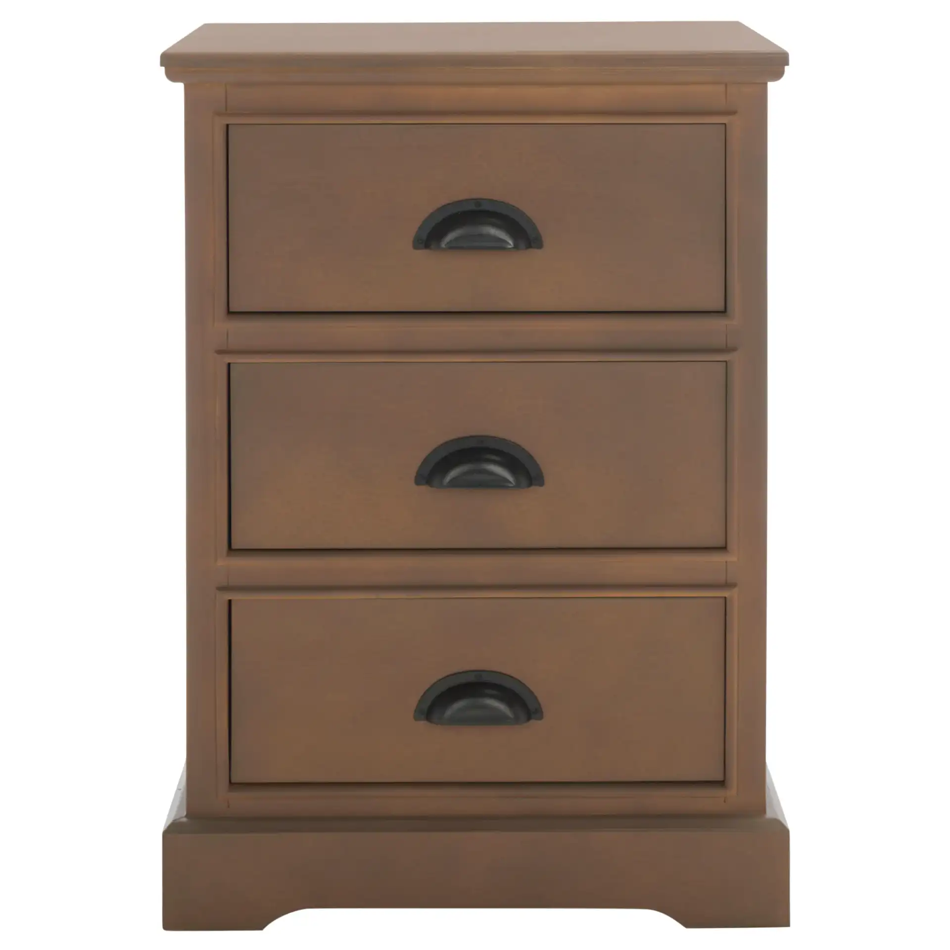 Griffin Three-Drawer Side Table in Brown