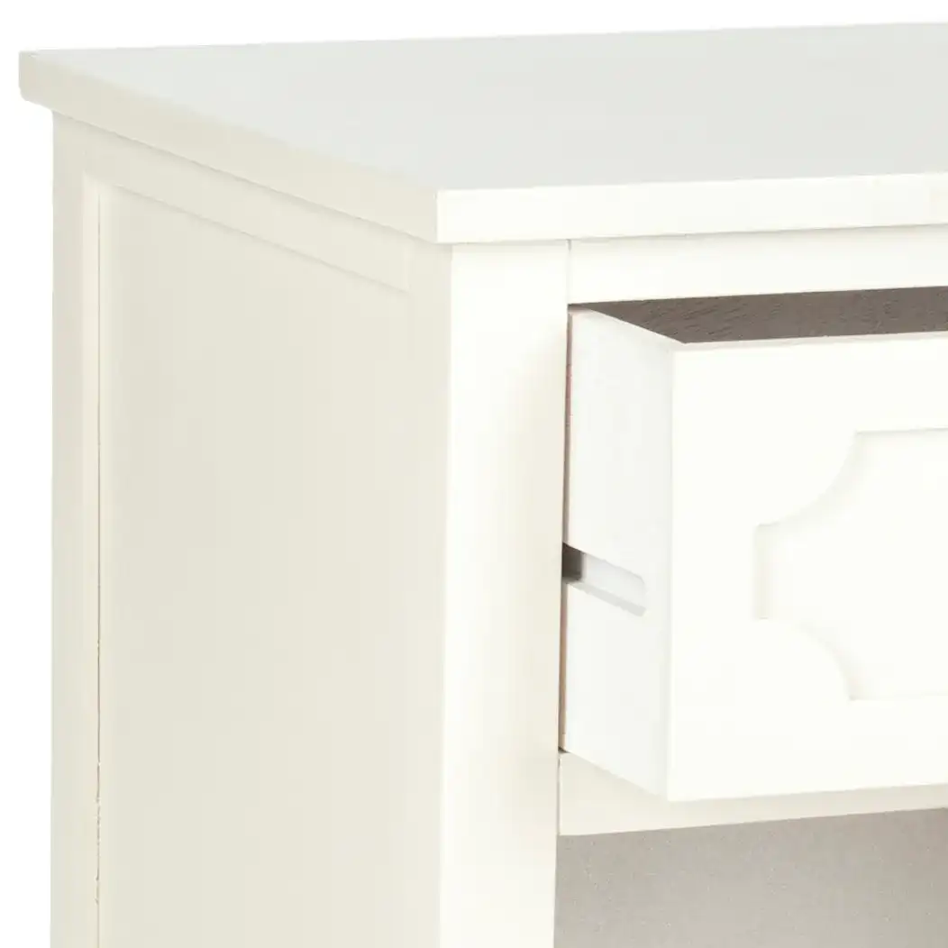 Rosaleen Side Table in Gray in a styled room