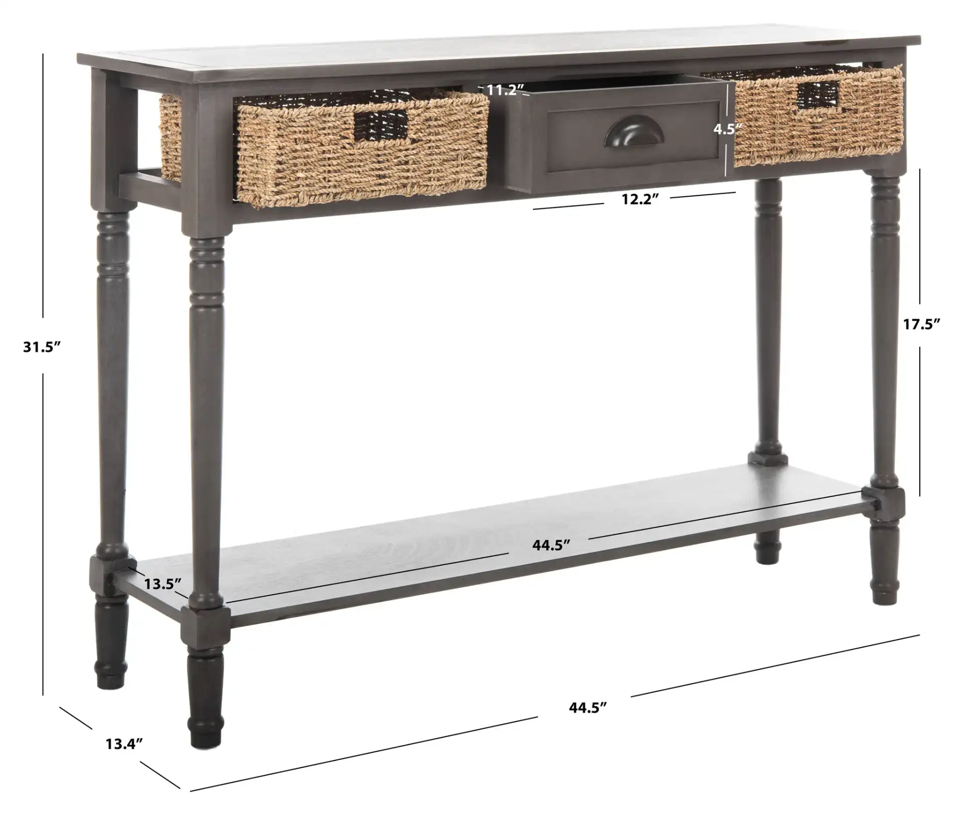 Winifred Console in Gray, detail view