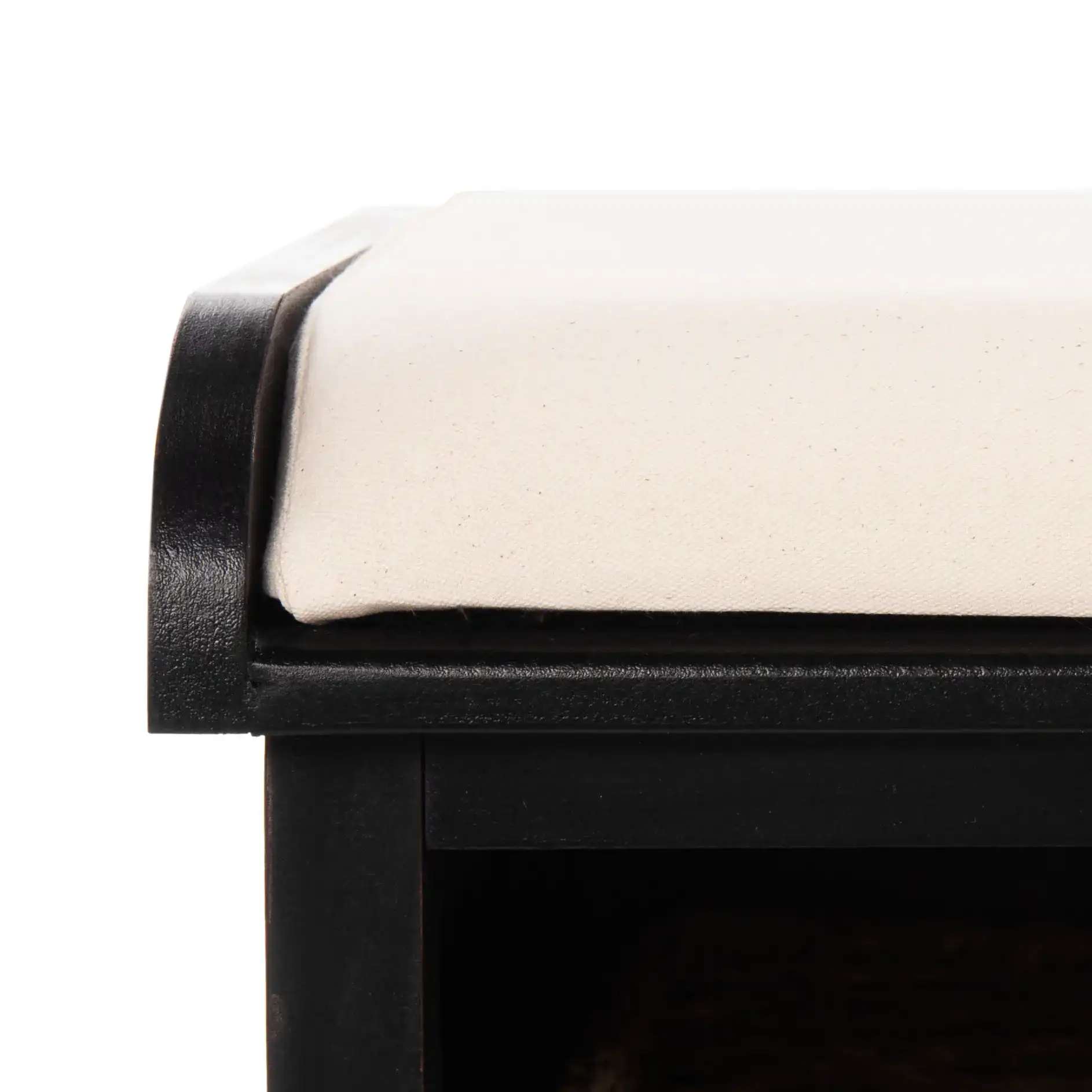 Lonan Storage Bench in Black in a styled room