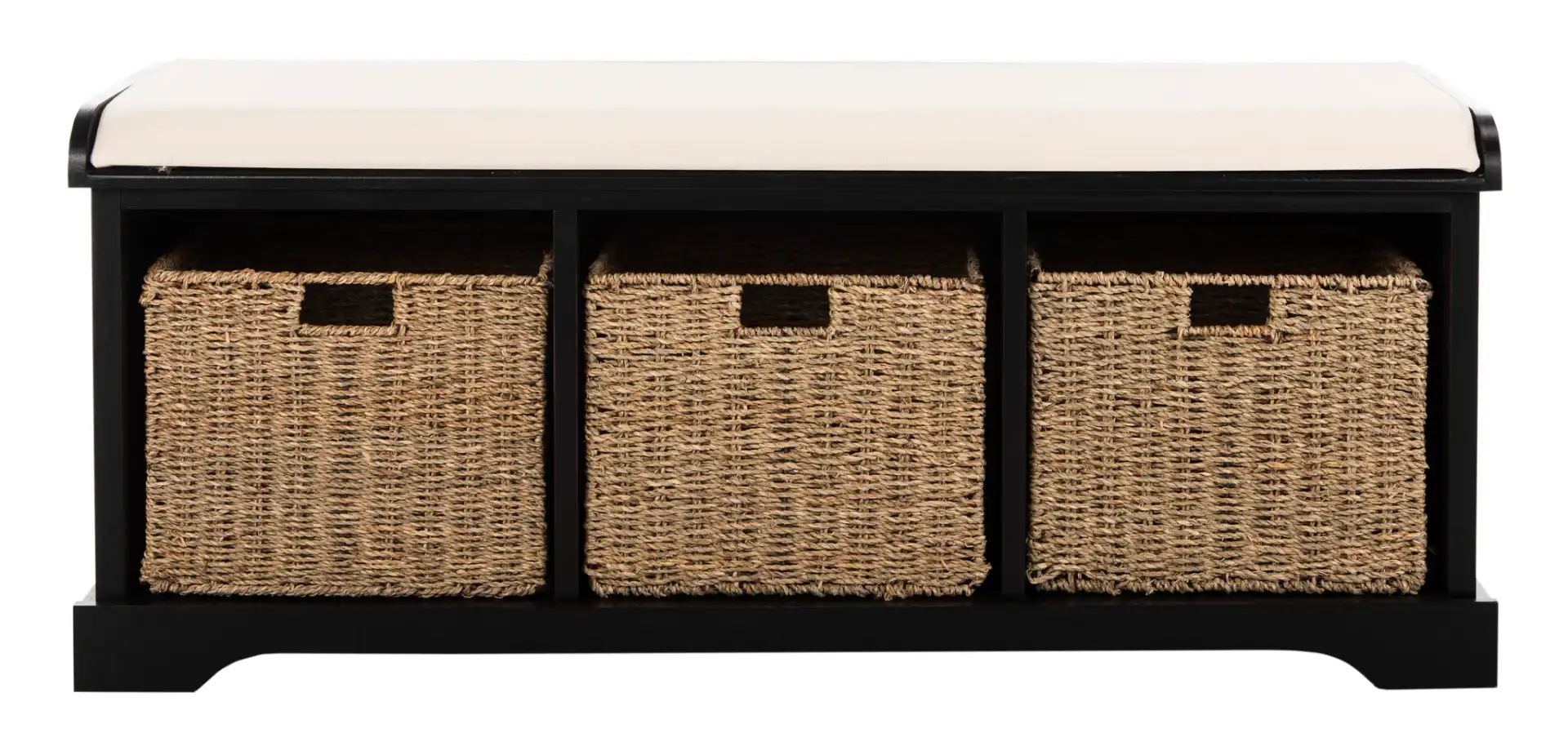 Lonan Storage Bench in Black, detail view
