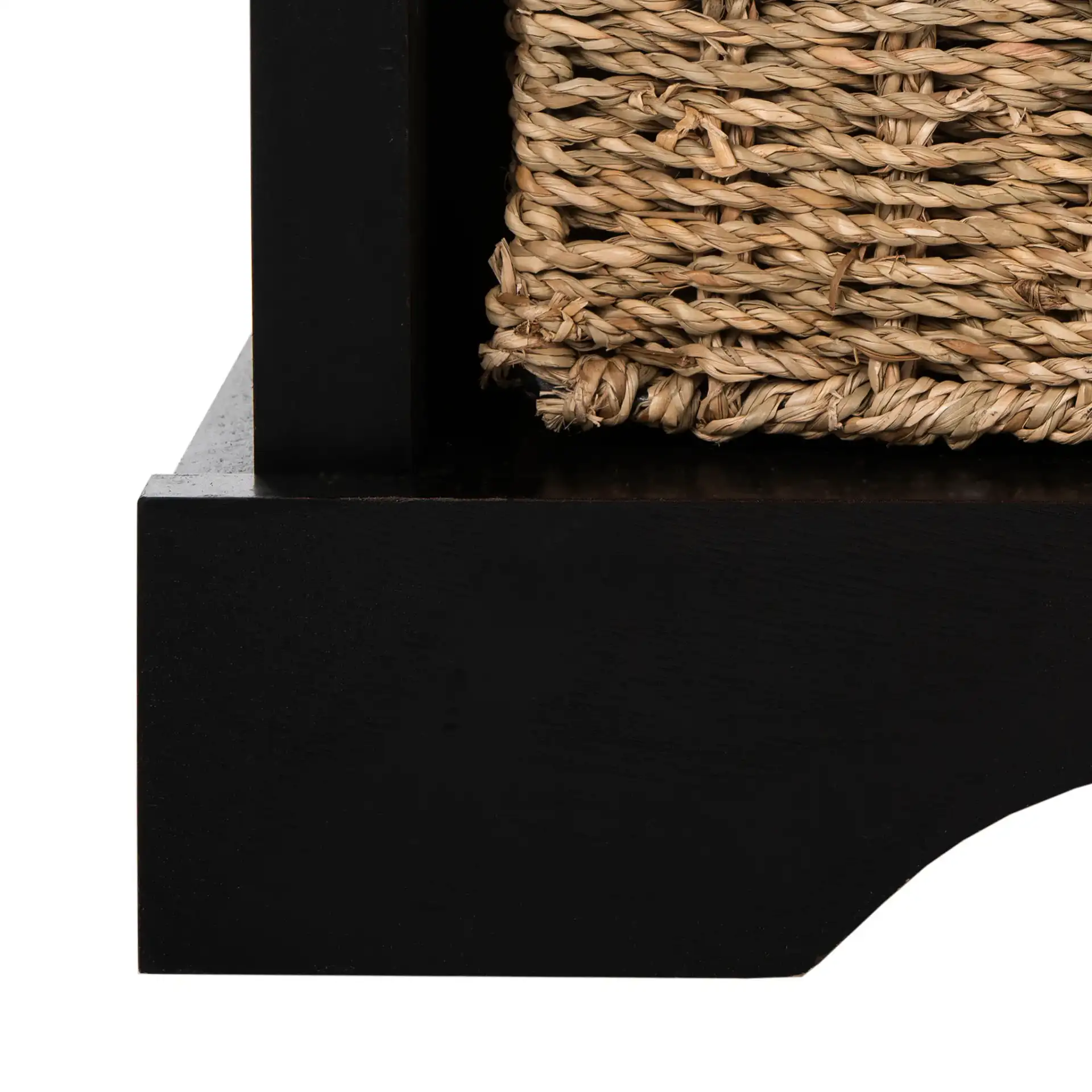 Lonan Storage Bench in Black, detail view