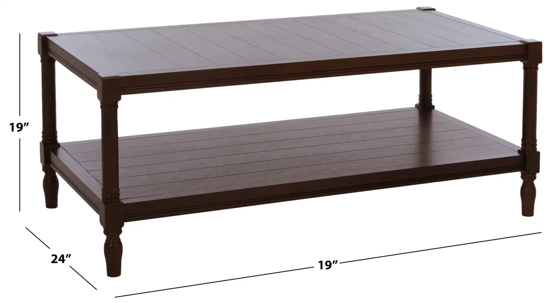 Bela Coffee Table in Dark Chocolate, detail view