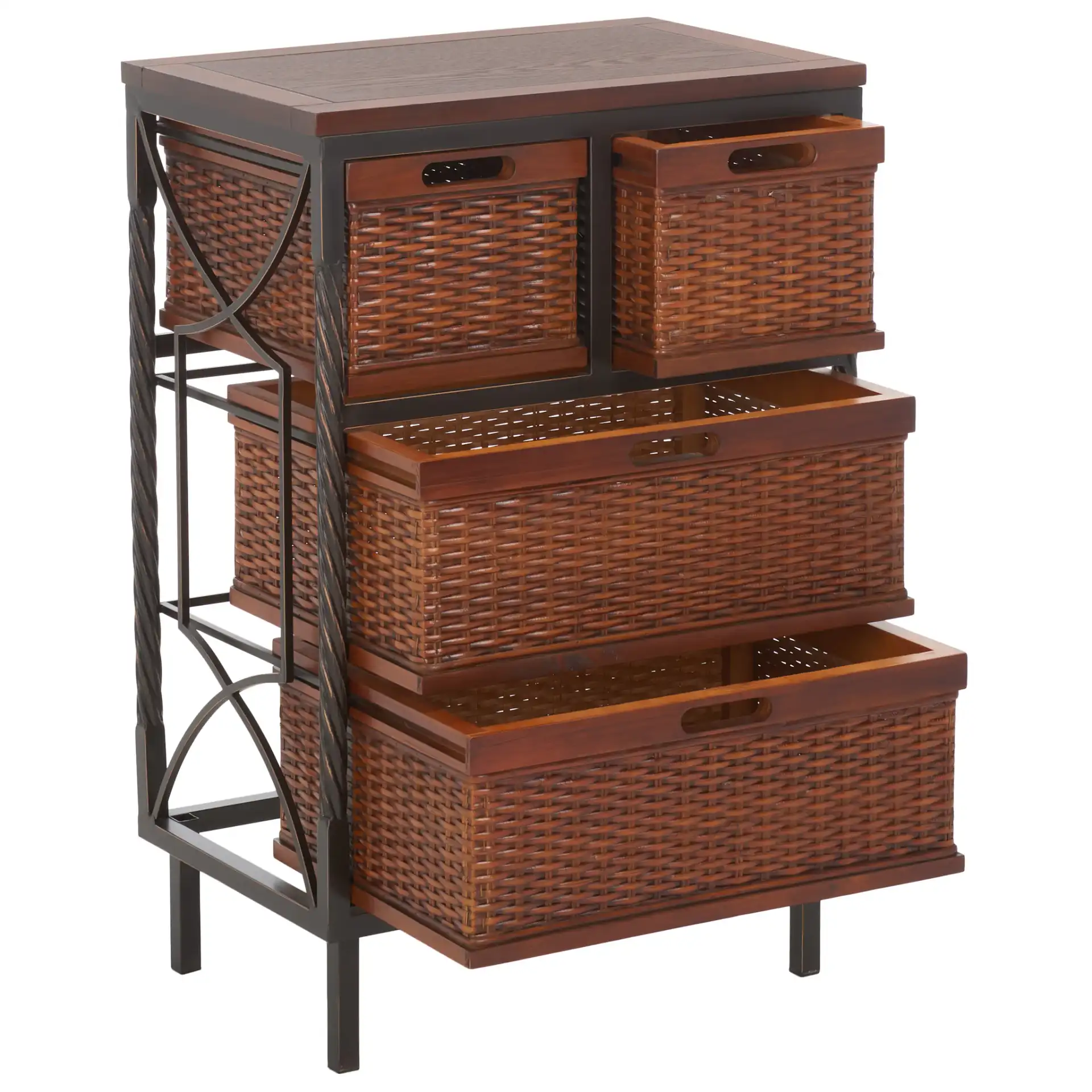 Andrew Storage Unit in Dark Teak, detail view