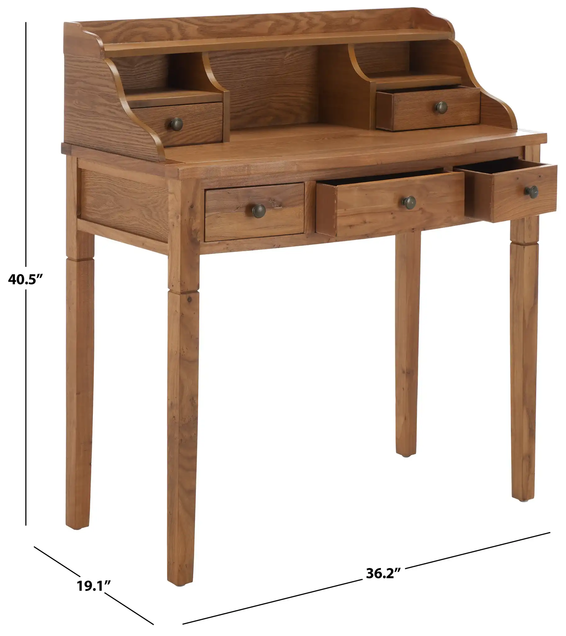 Landon Writing Desk in Oak, detail view