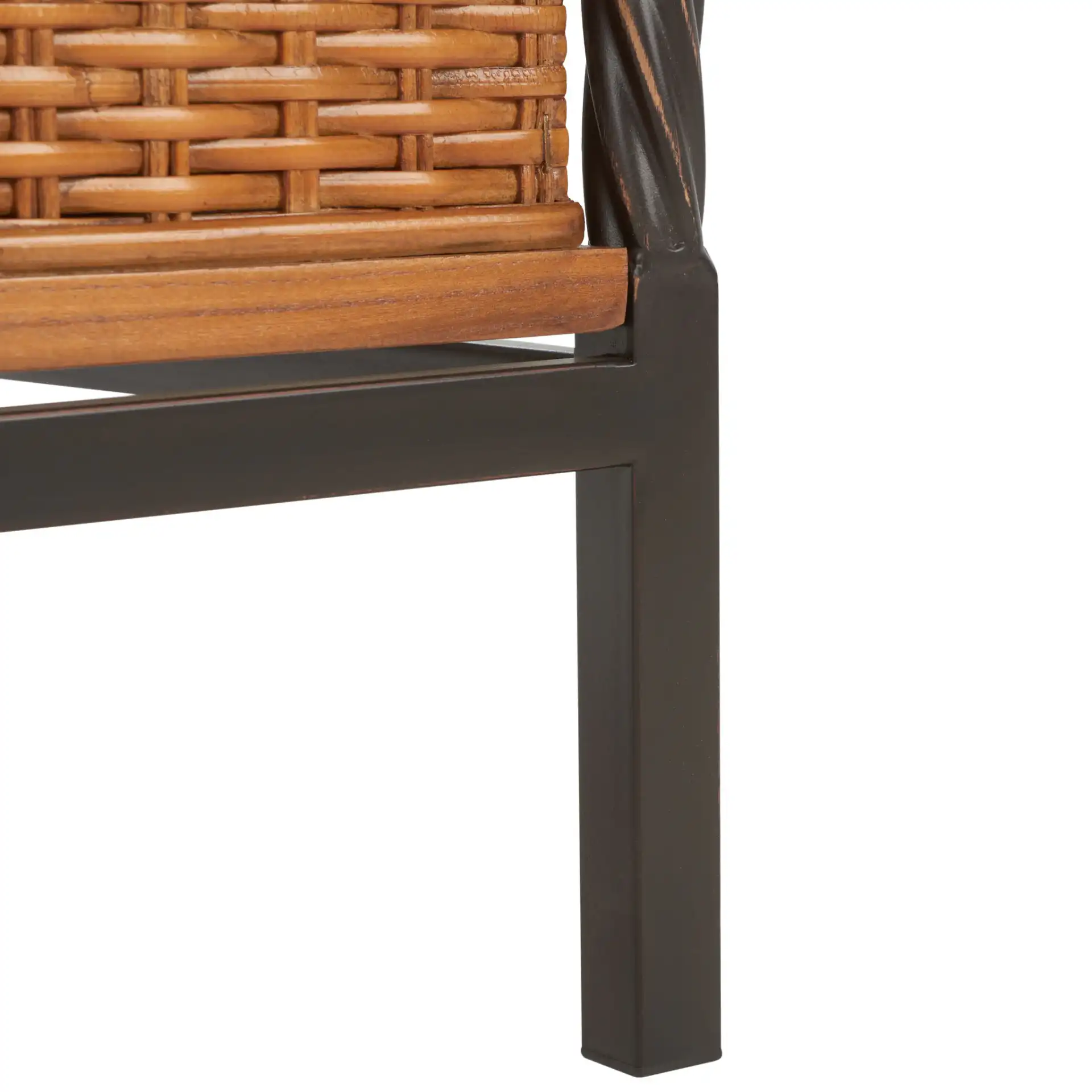 Noah Storage Bench in Antique Pewter / Medium Oak, detail view