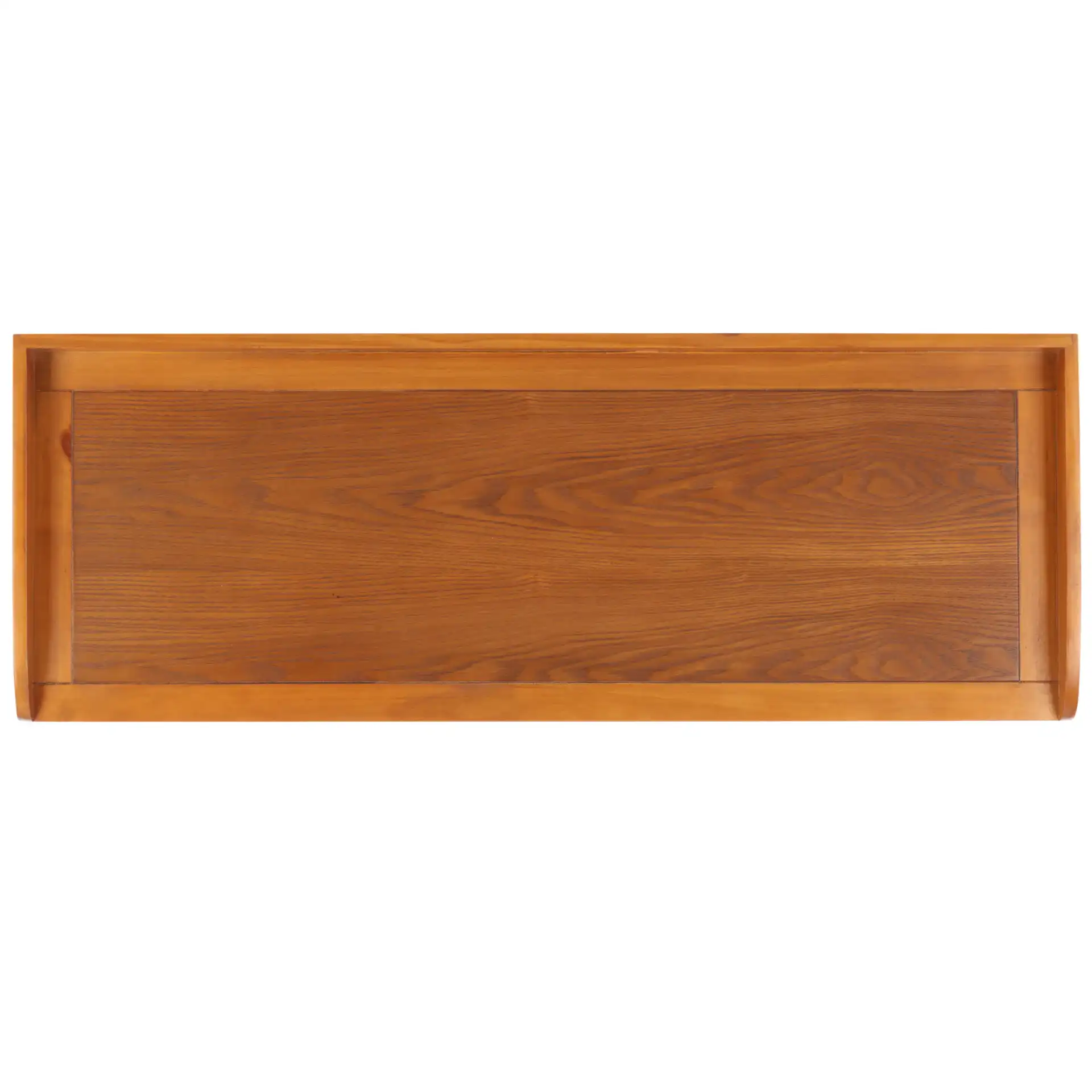 Isaac Storage Bench in Honey Oak, detail view