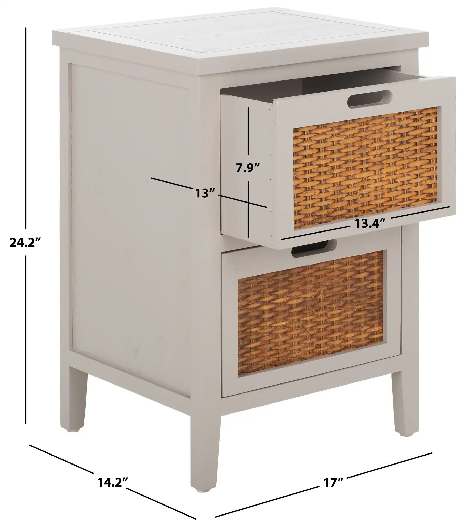 Jonah End Table in Gray, detail view