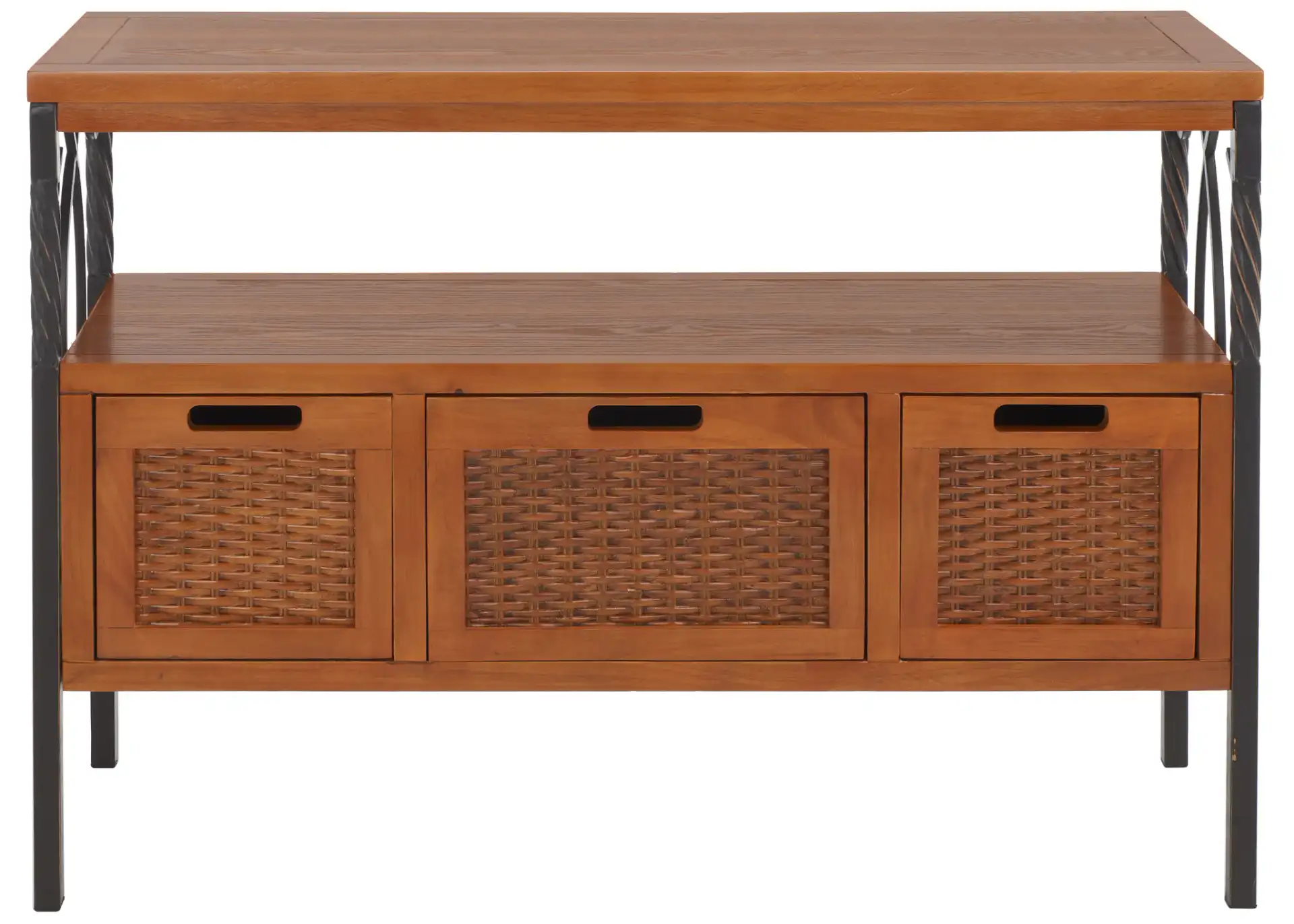 Joshua Media Console in Antique Pewter / Dark Walnut