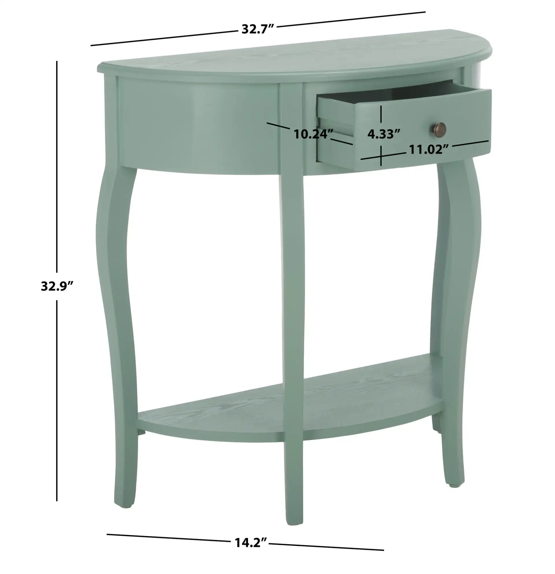 Jan Console in Teal, detail view