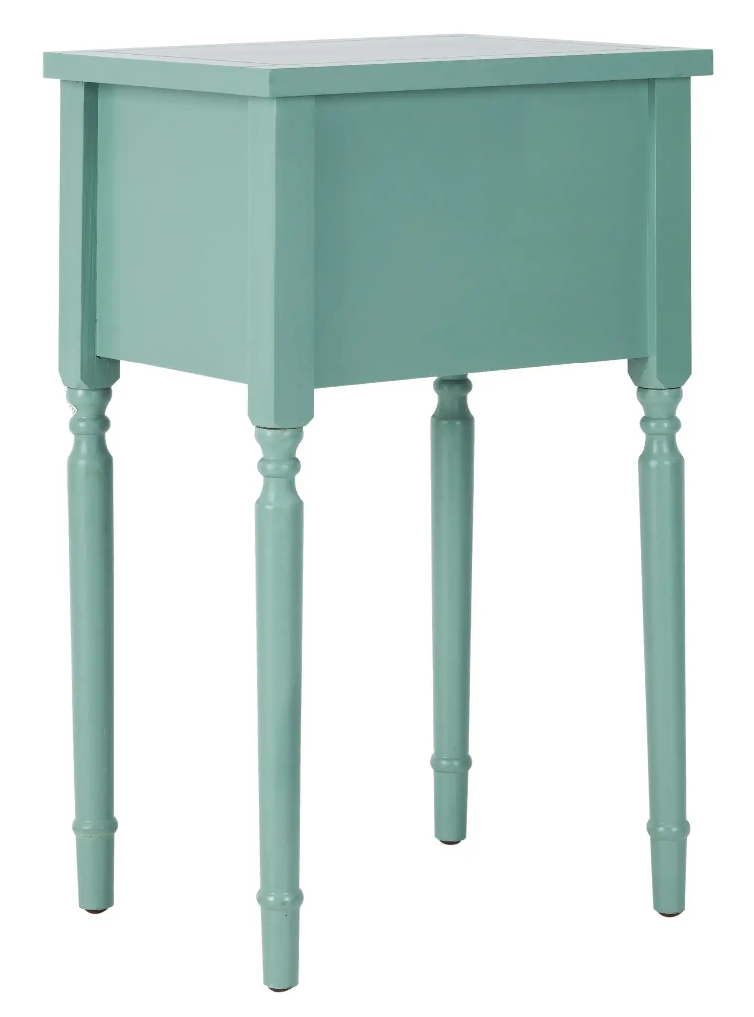 Marilyn End Table in Teal, detail view