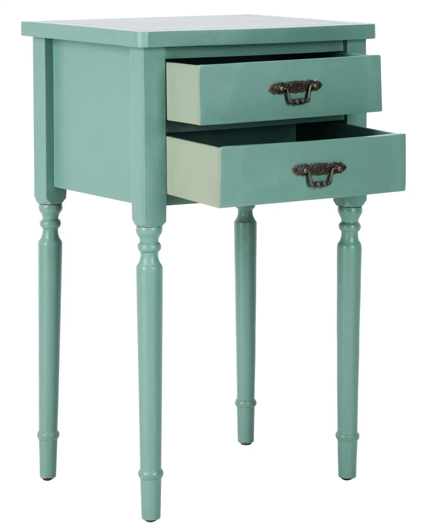Marilyn End Table in Teal, detail view