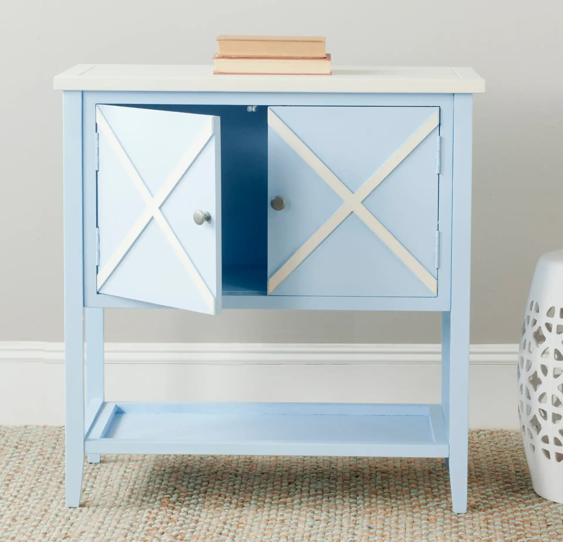 Polly Sideboard in Light Blue in a styled room