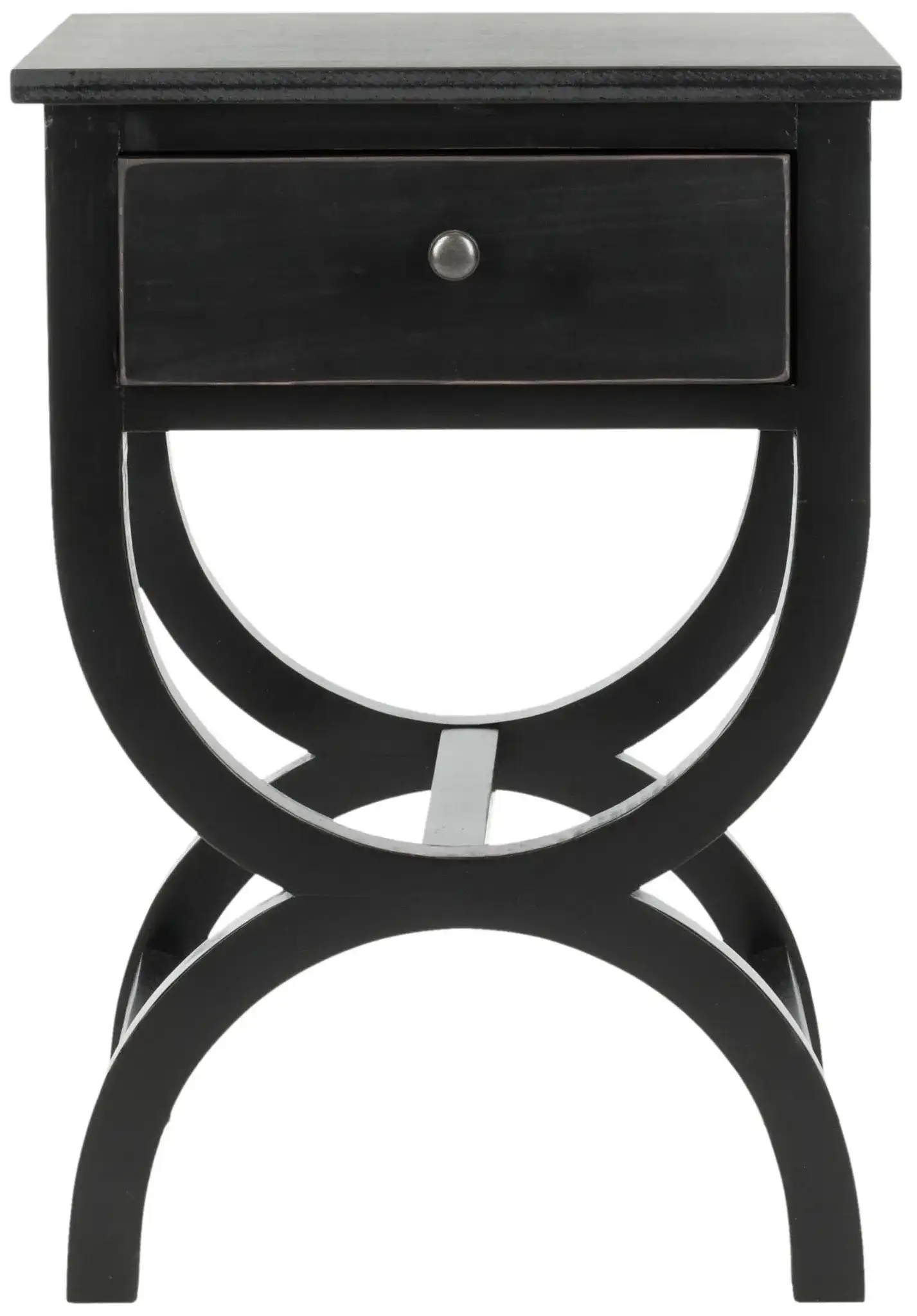 Maxine Accent Table With Storage Drawer in Black