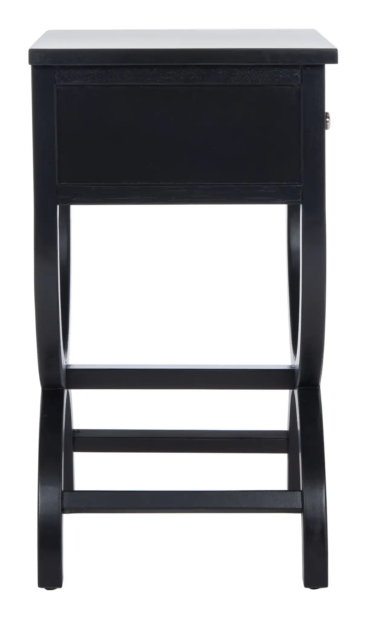 Maxine Accent Table With Storage Drawer in Black, detail view