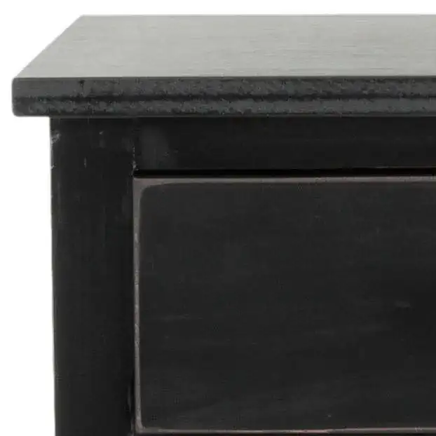 Maxine Accent Table With Storage Drawer in Black, detail view