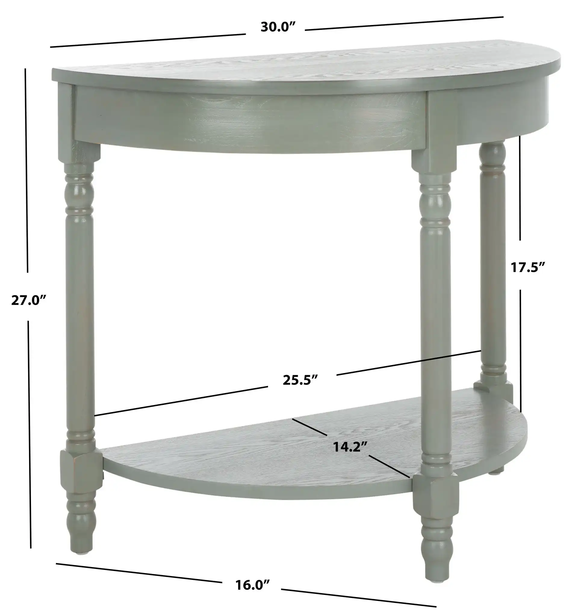 Randell Console in Ash Gray, detail view
