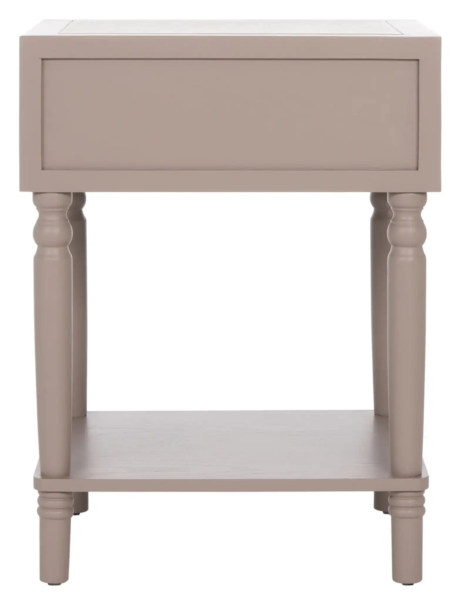 Siobhan Accent Table With Storage Drawer in Gray Mauve, detail view