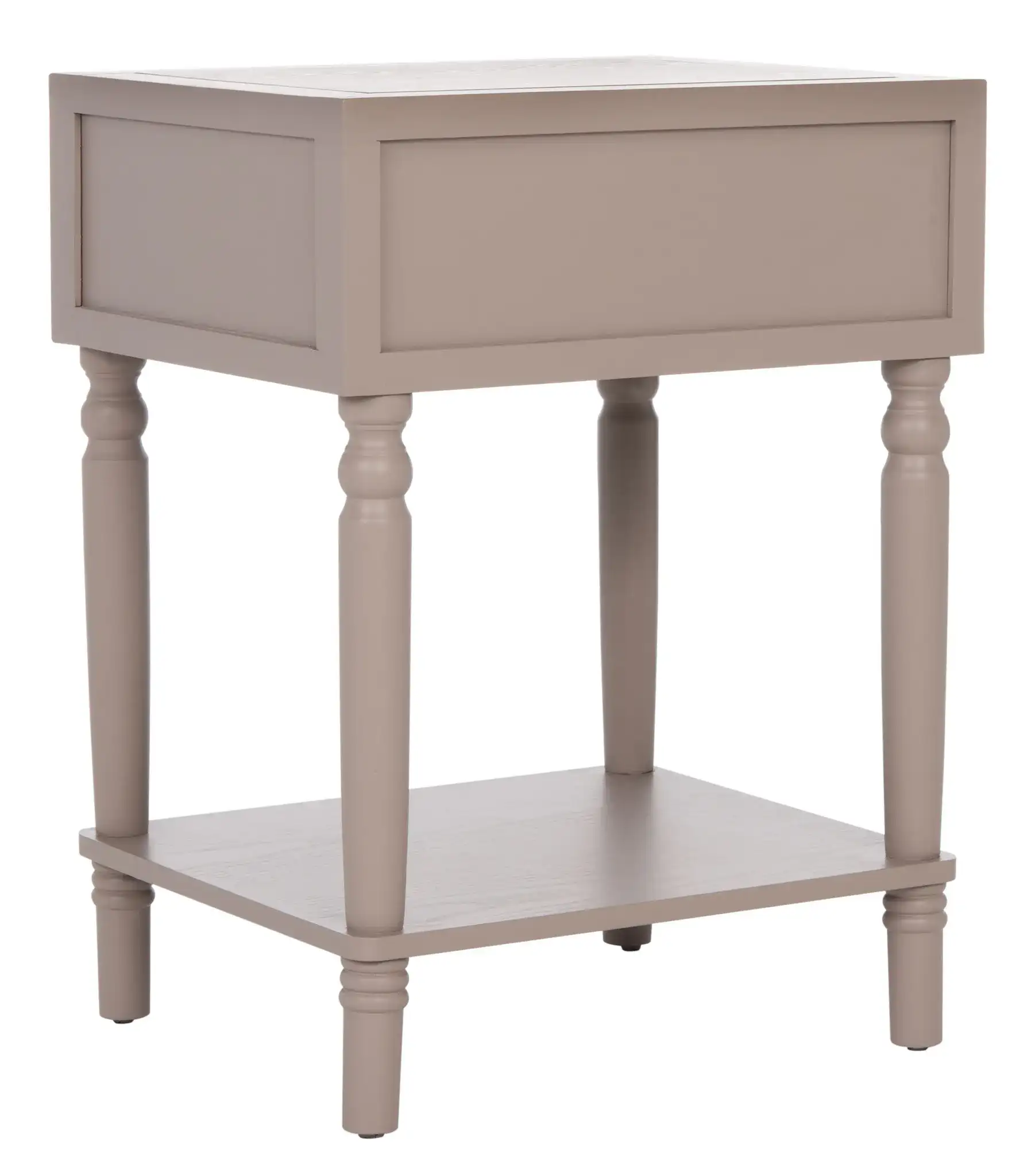 Siobhan Accent Table With Storage Drawer in Gray Mauve, detail view