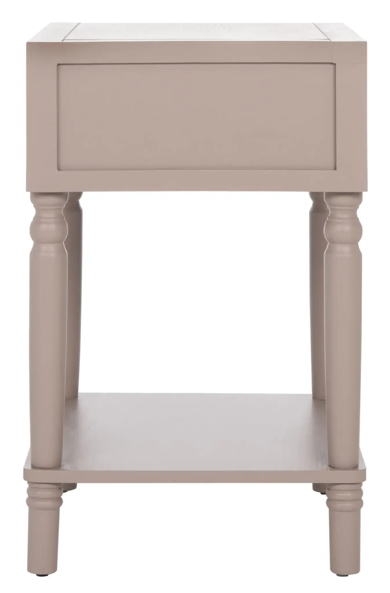 Siobhan Accent Table With Storage Drawer in Gray Mauve, detail view