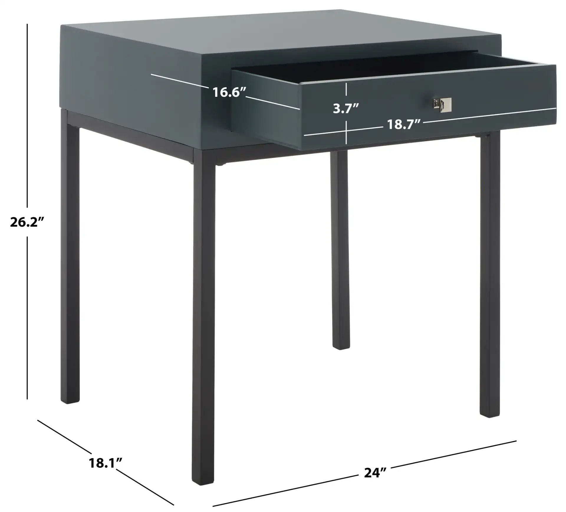Adena Accent Table in White, detail view