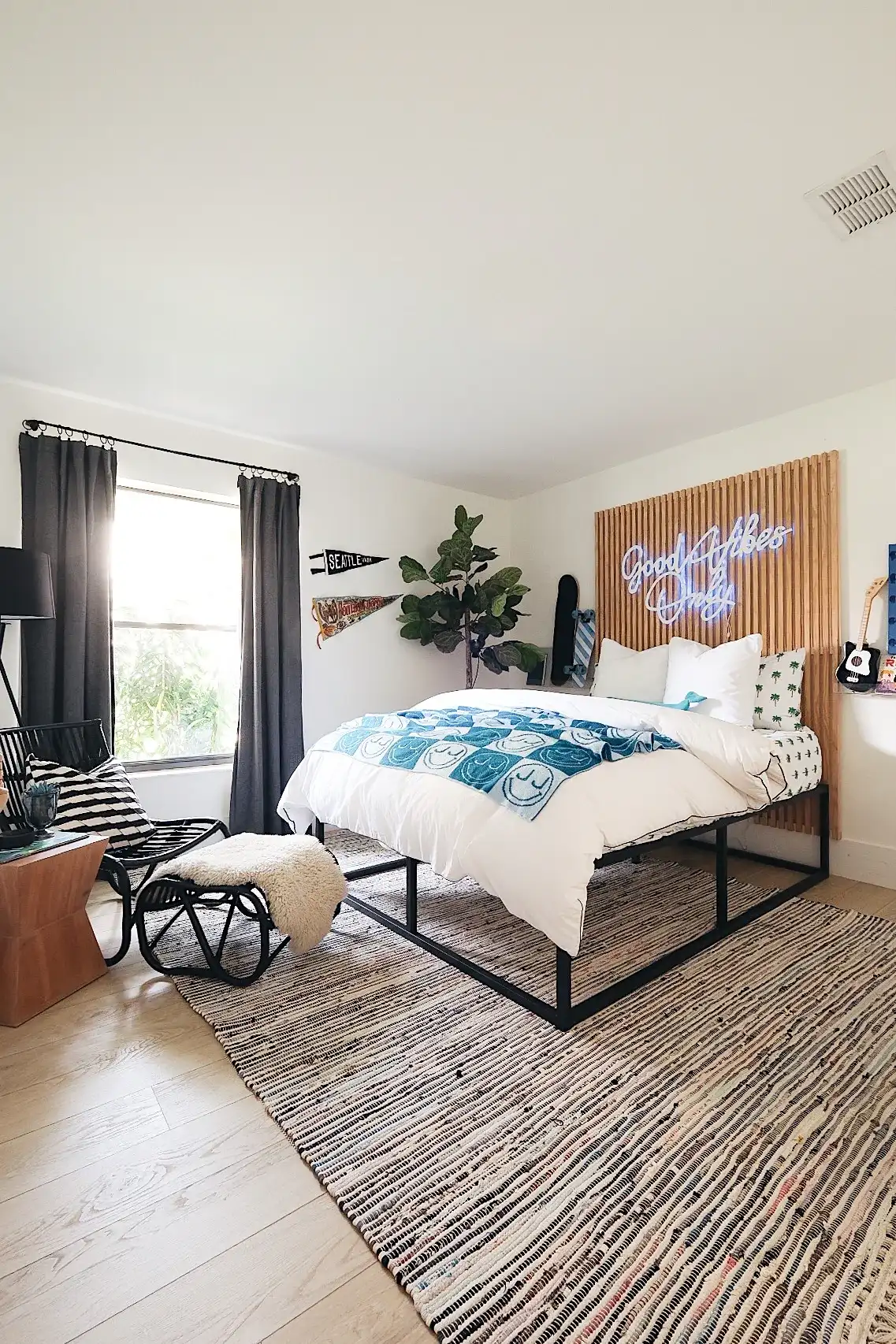 Lotem Accent Table in White Birch in a styled room