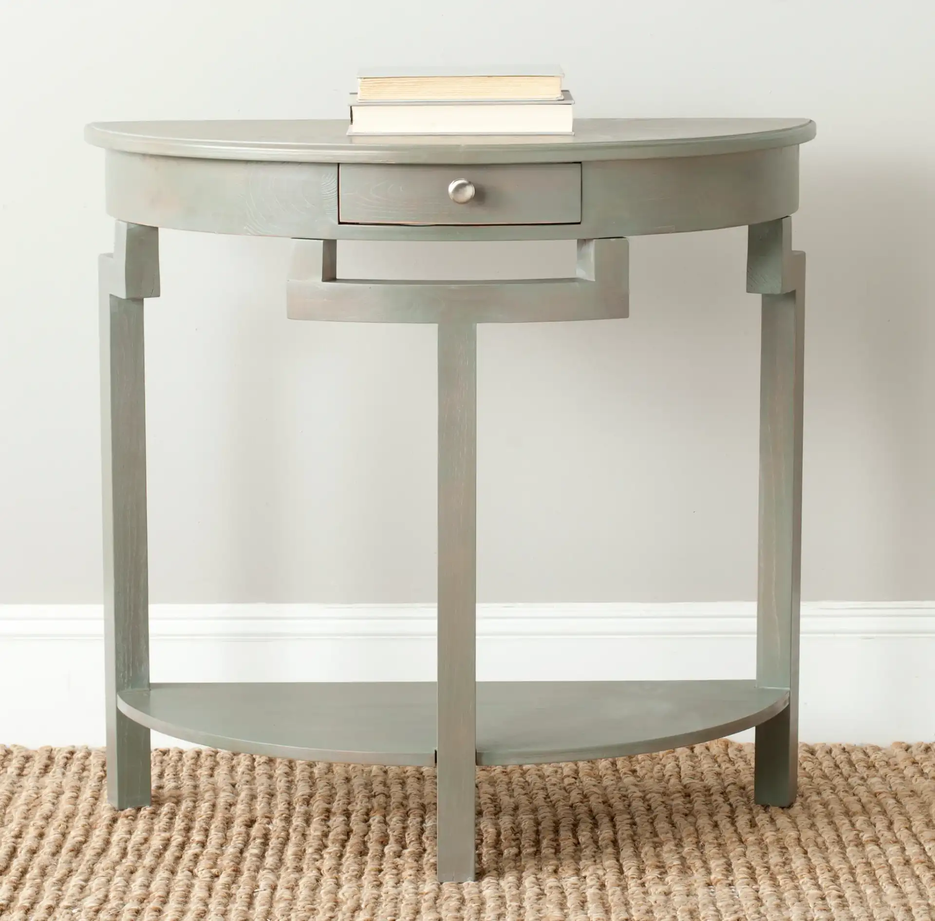 Liana Console in Ash Gray in a styled room