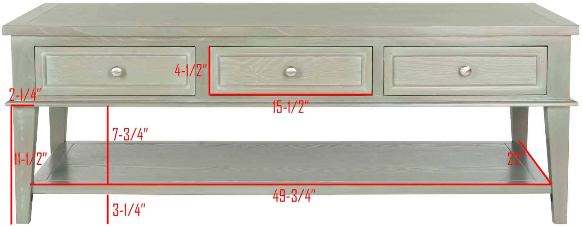 Manelin Coffee Table in Ash Gray, detail view