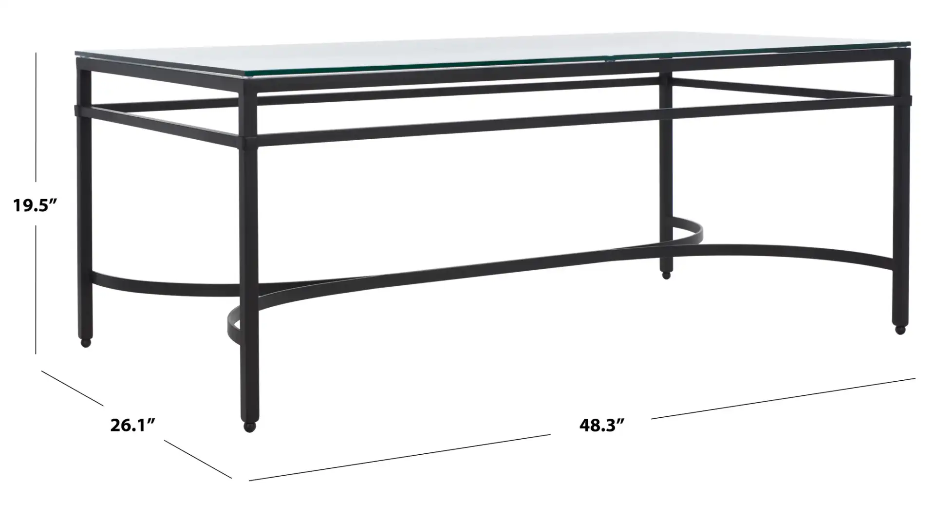 Abelard Cocktail Table in Black, detail view