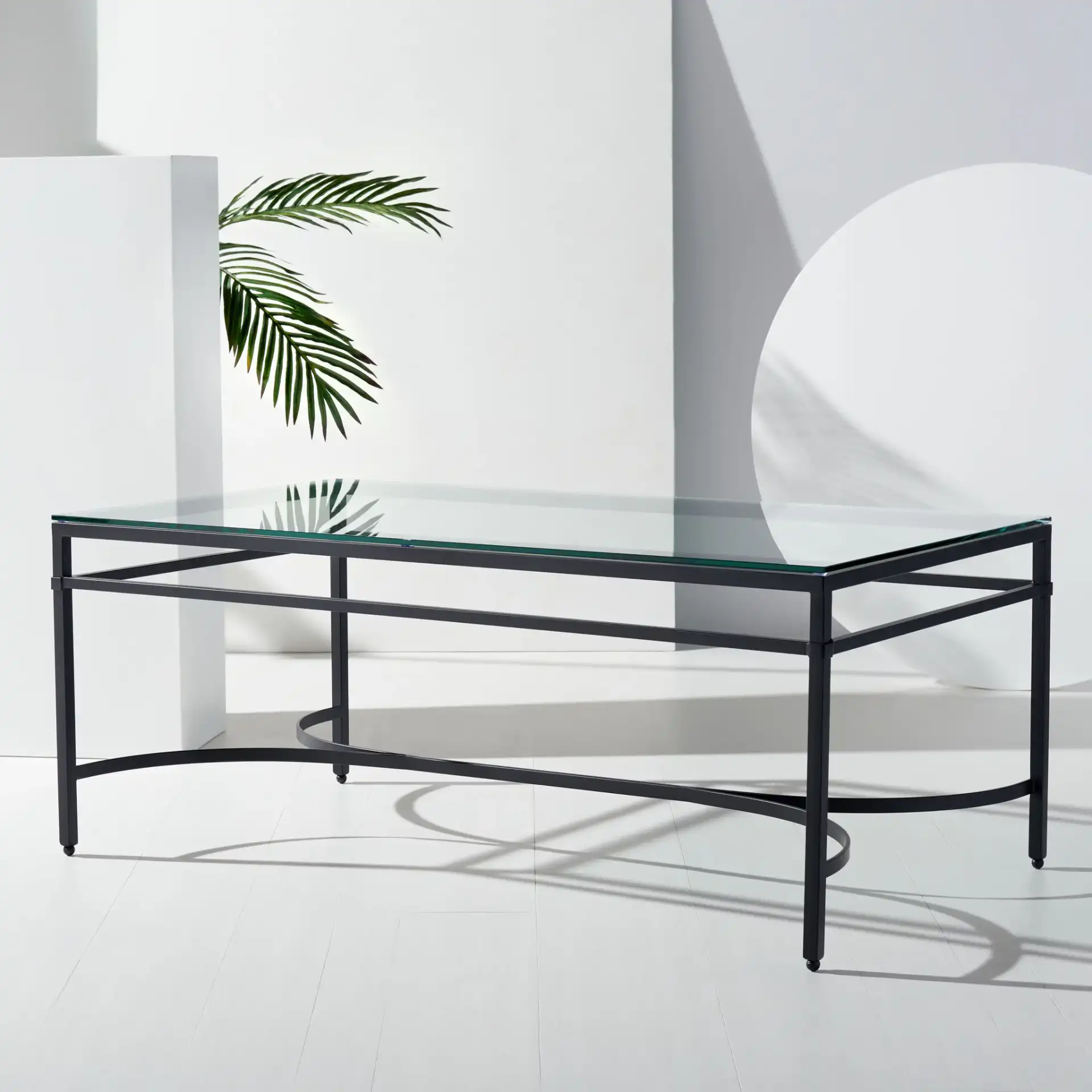 Abelard Cocktail Table in Black in a styled room