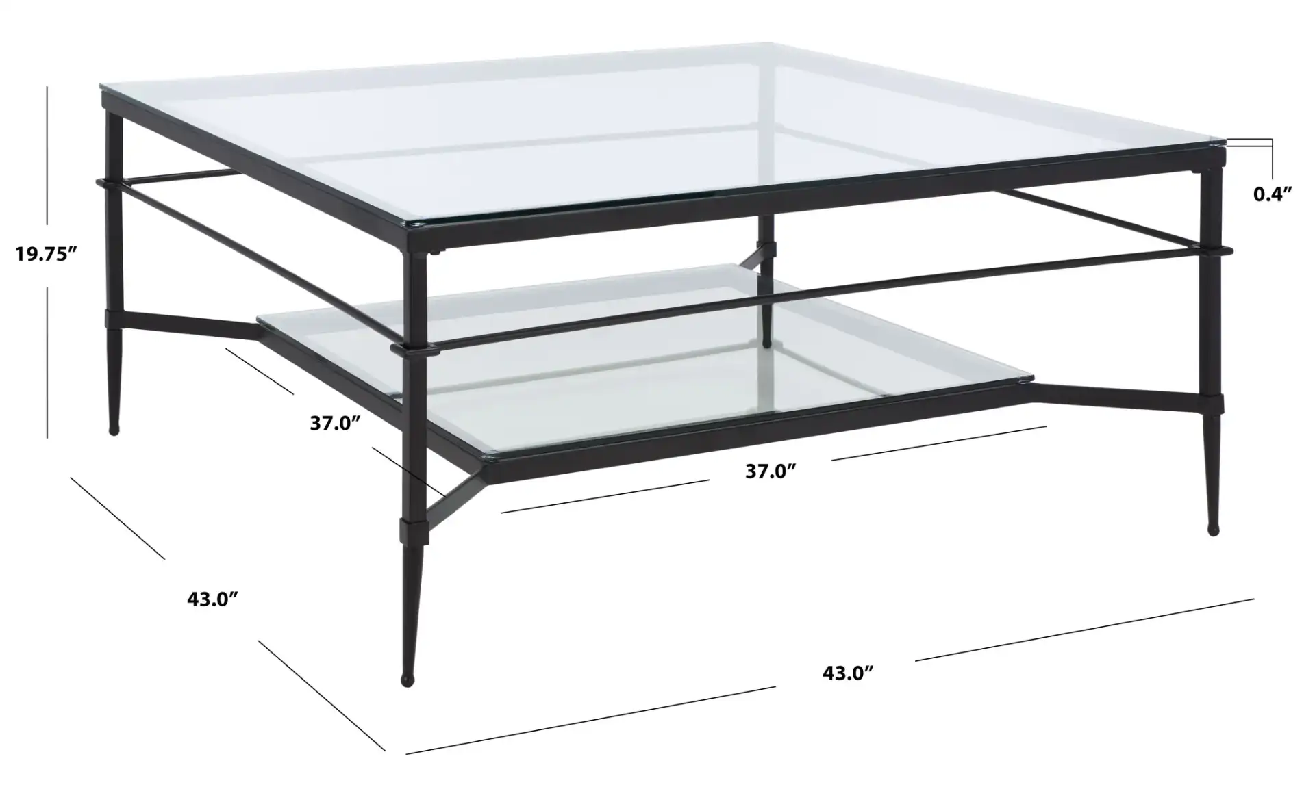 Mieka Cocktail Table in Black, detail view