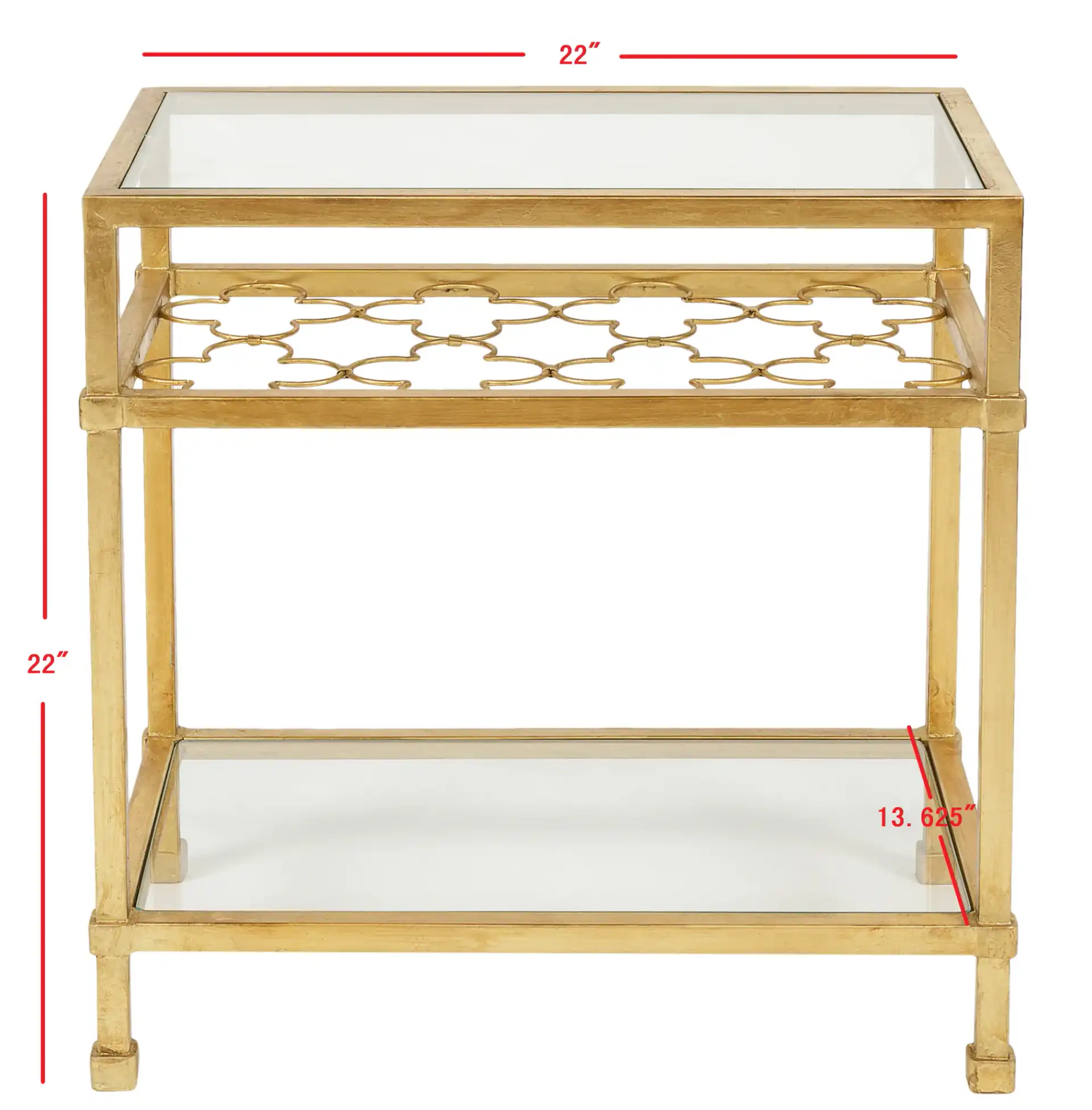 Hanzel Side Table in Gold, detail view