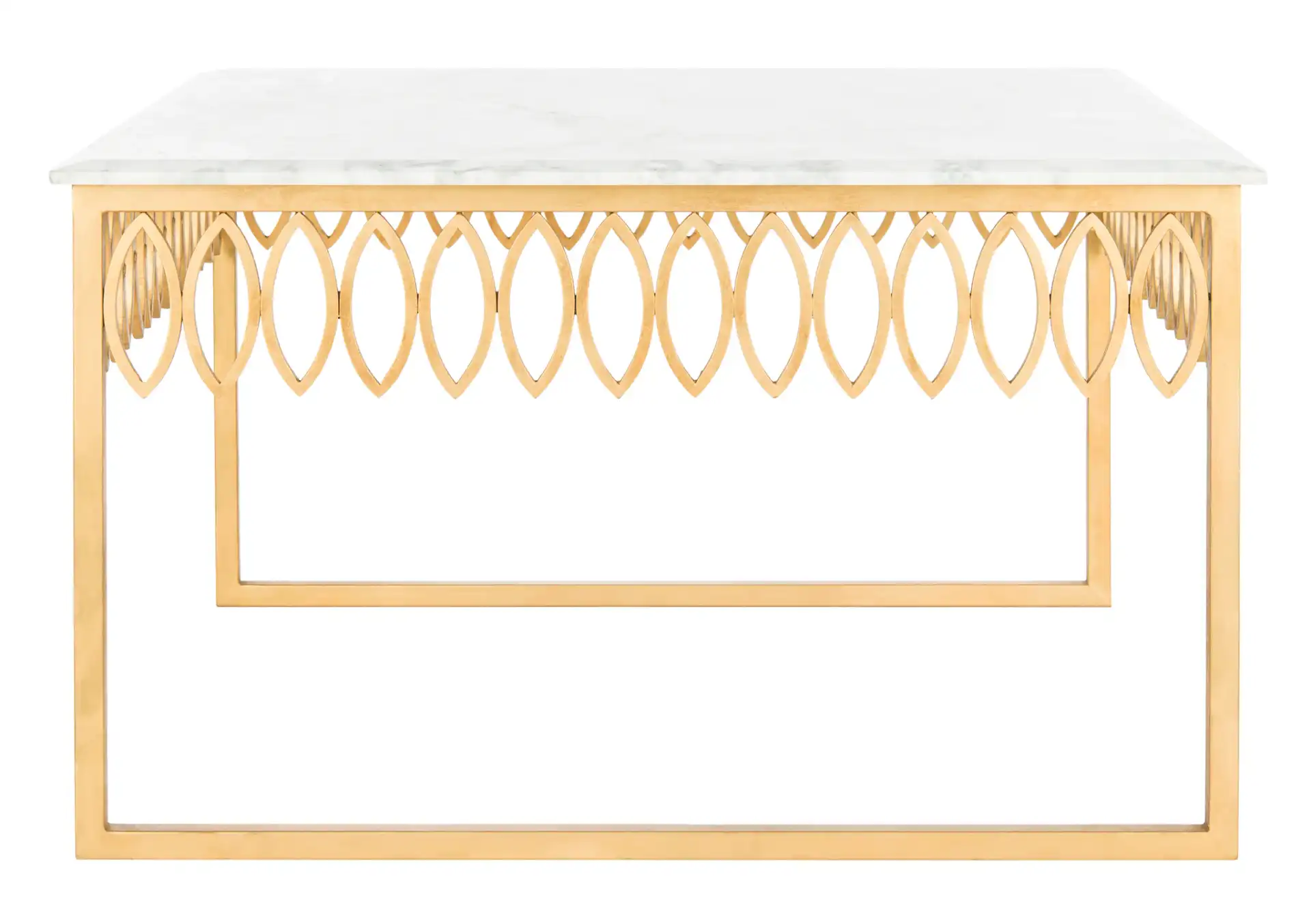Natalia Cocktail Table in Gold / White, detail view