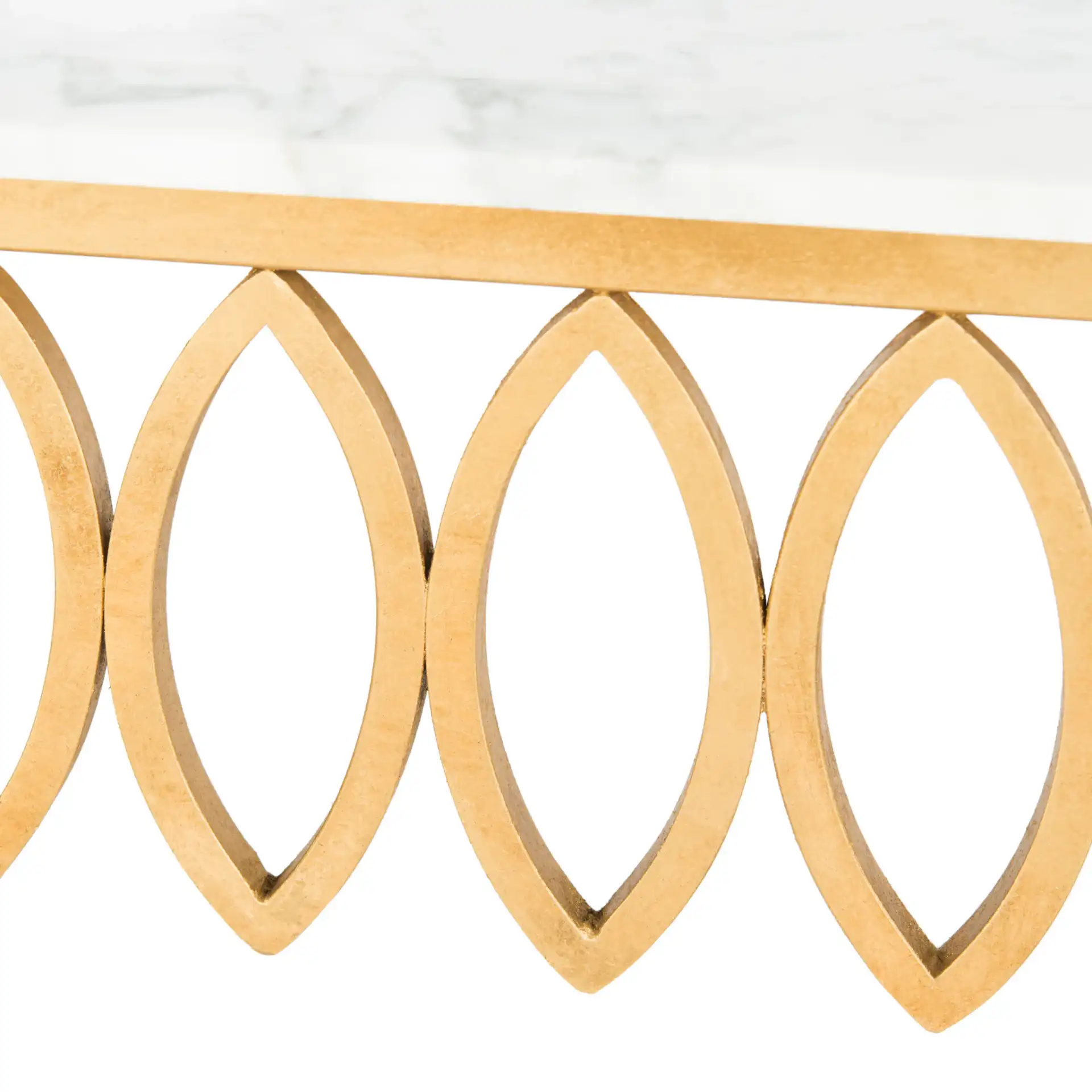 Natalia Cocktail Table in Gold / White, detail view