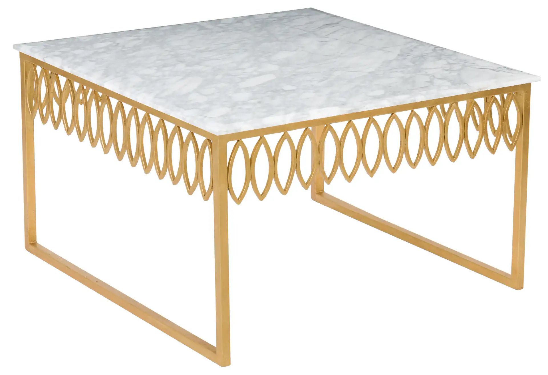 Natalia Cocktail Table in Gold / White, detail view