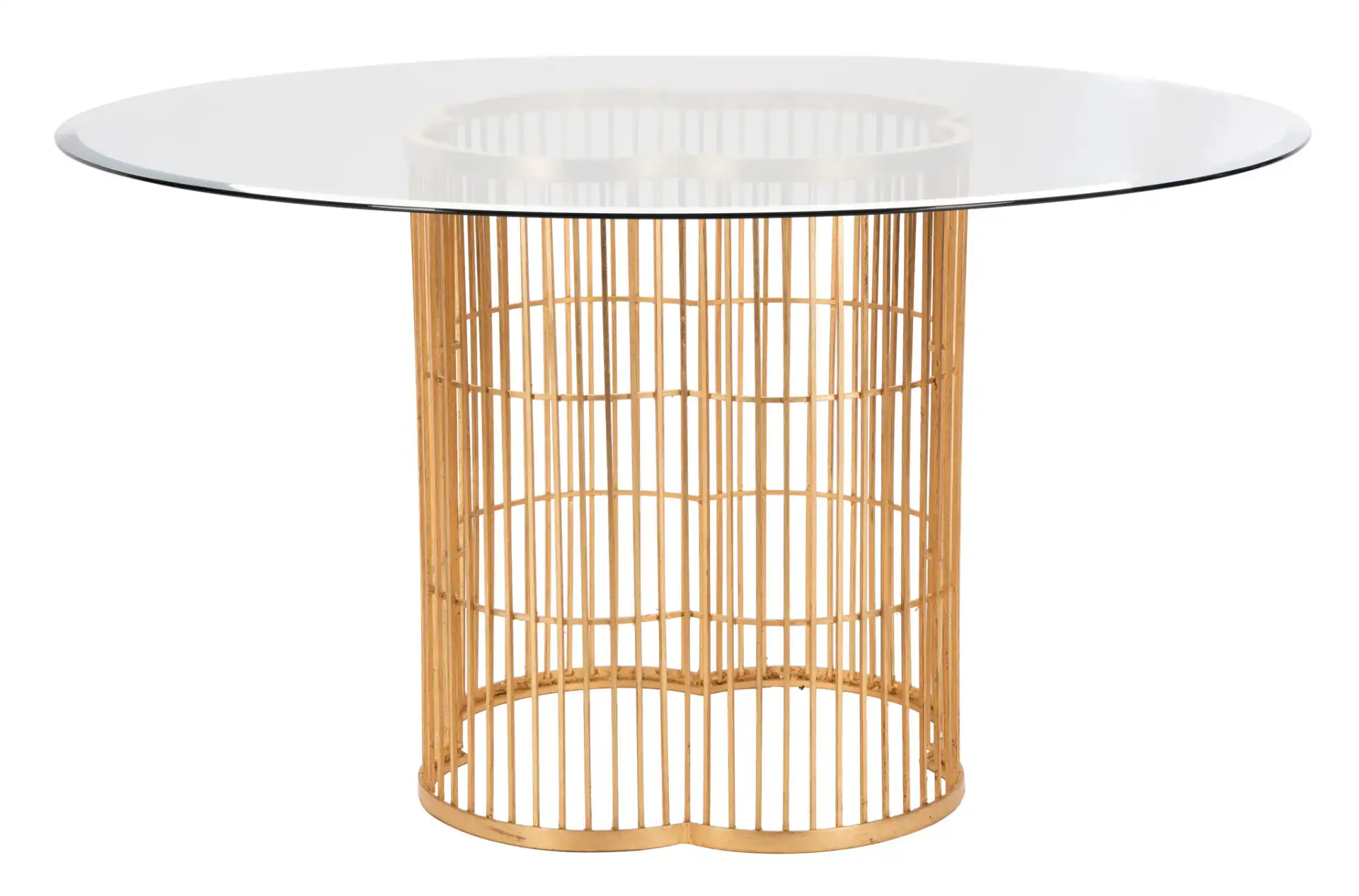 Noore 54-Inch Gold Dining Table in Gold / Clear
