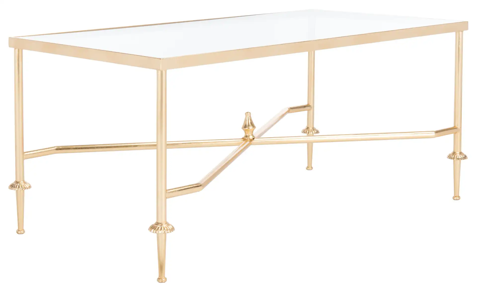 Devi Gold Leaf Coffee Table in Gold, detail view