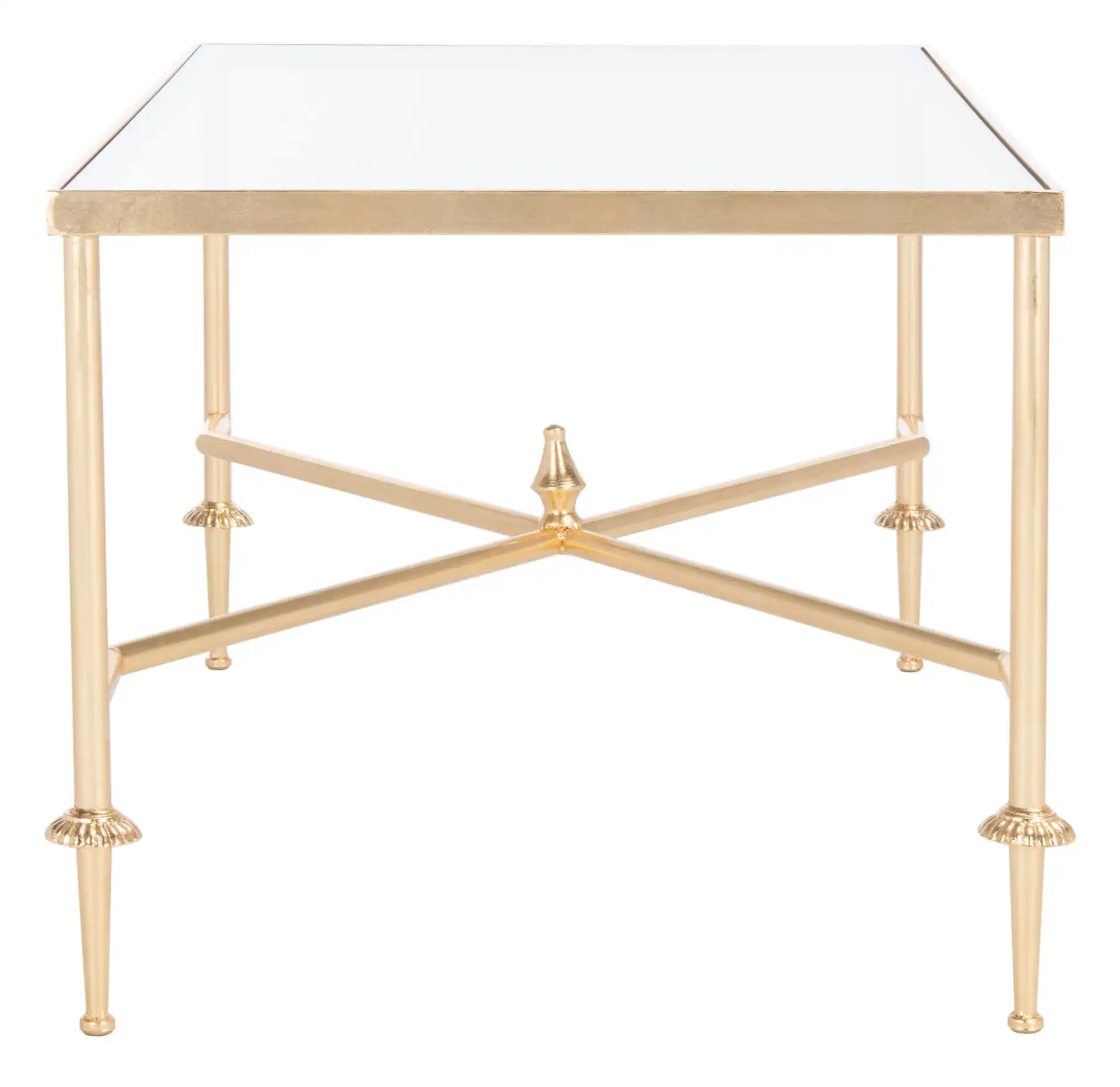 Devi Gold Leaf Coffee Table in Gold, detail view