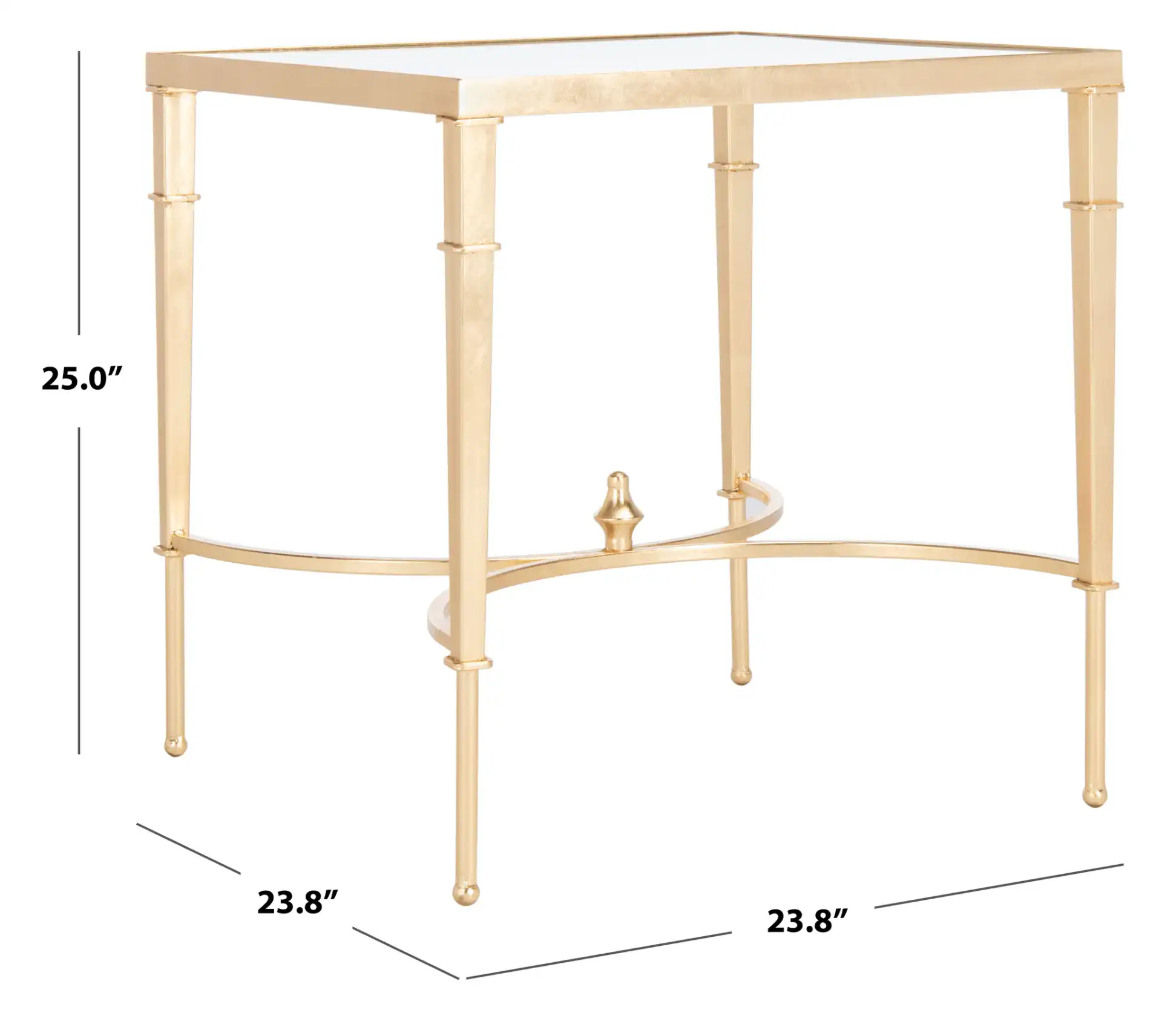 Mendez Gold Leaf Accent Table in Gold, detail view