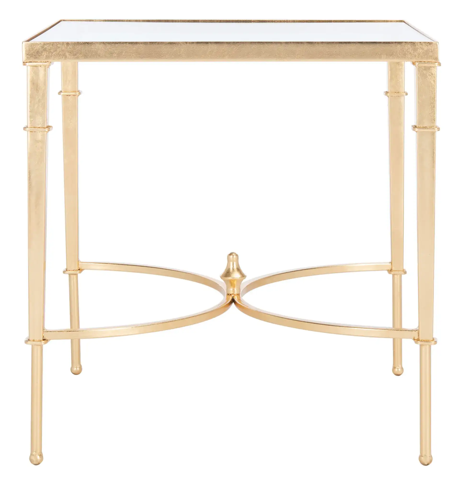 Mendez Gold Leaf Accent Table in Gold