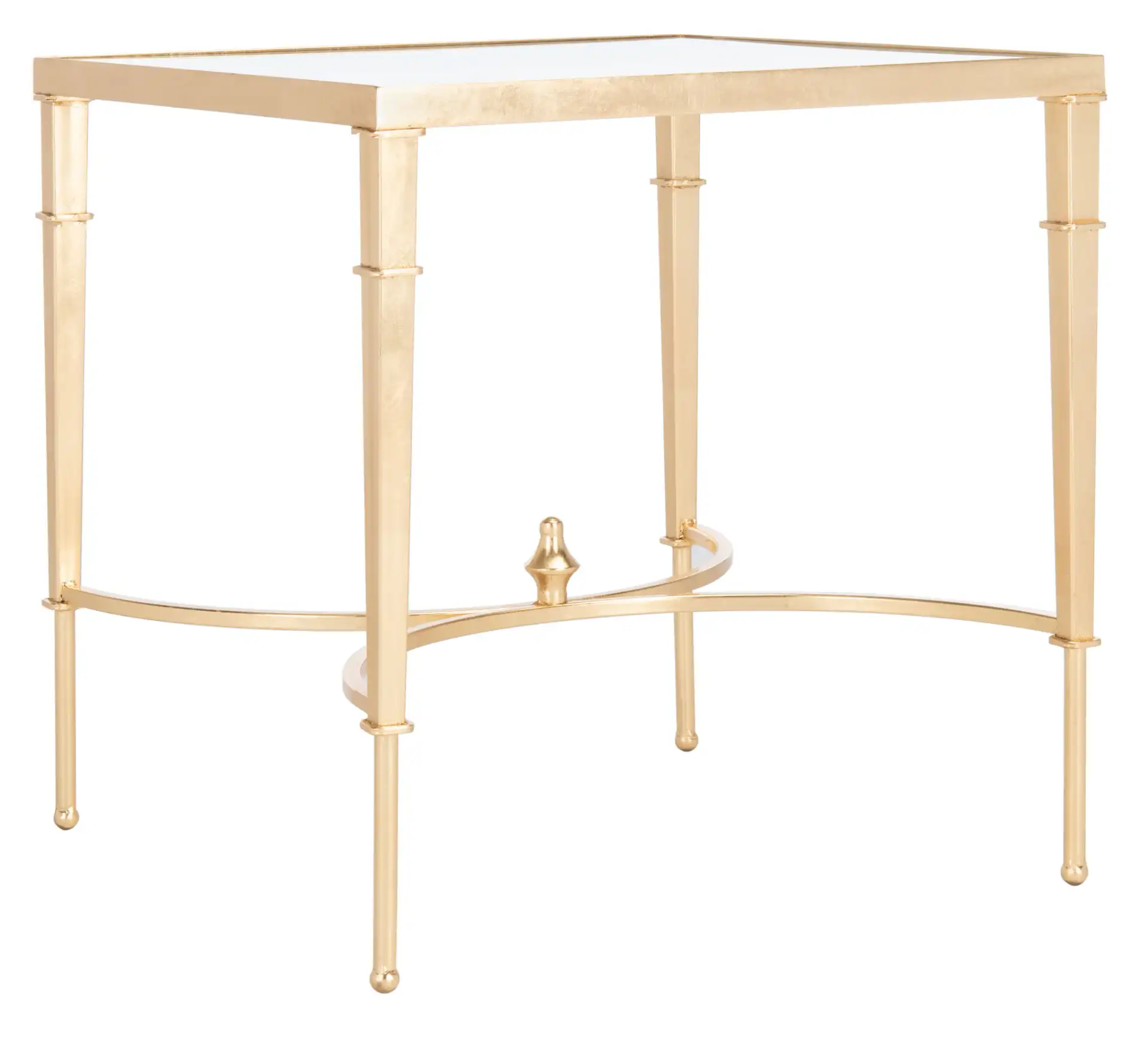 Mendez Gold Leaf Accent Table in Gold, detail view