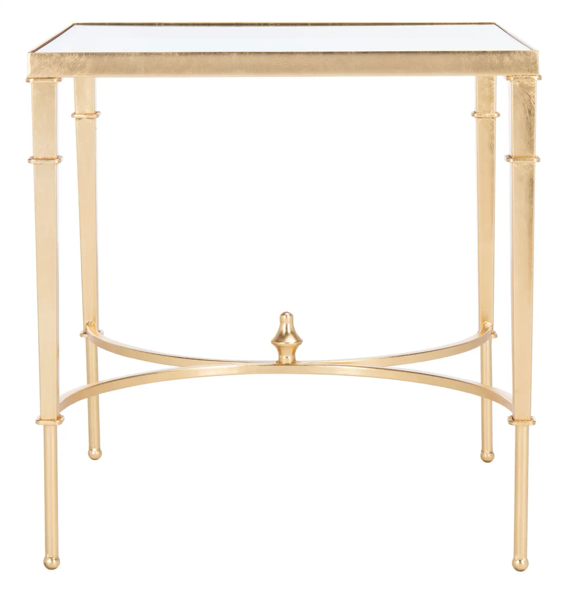 Mendez Gold Leaf Accent Table in Gold, detail view