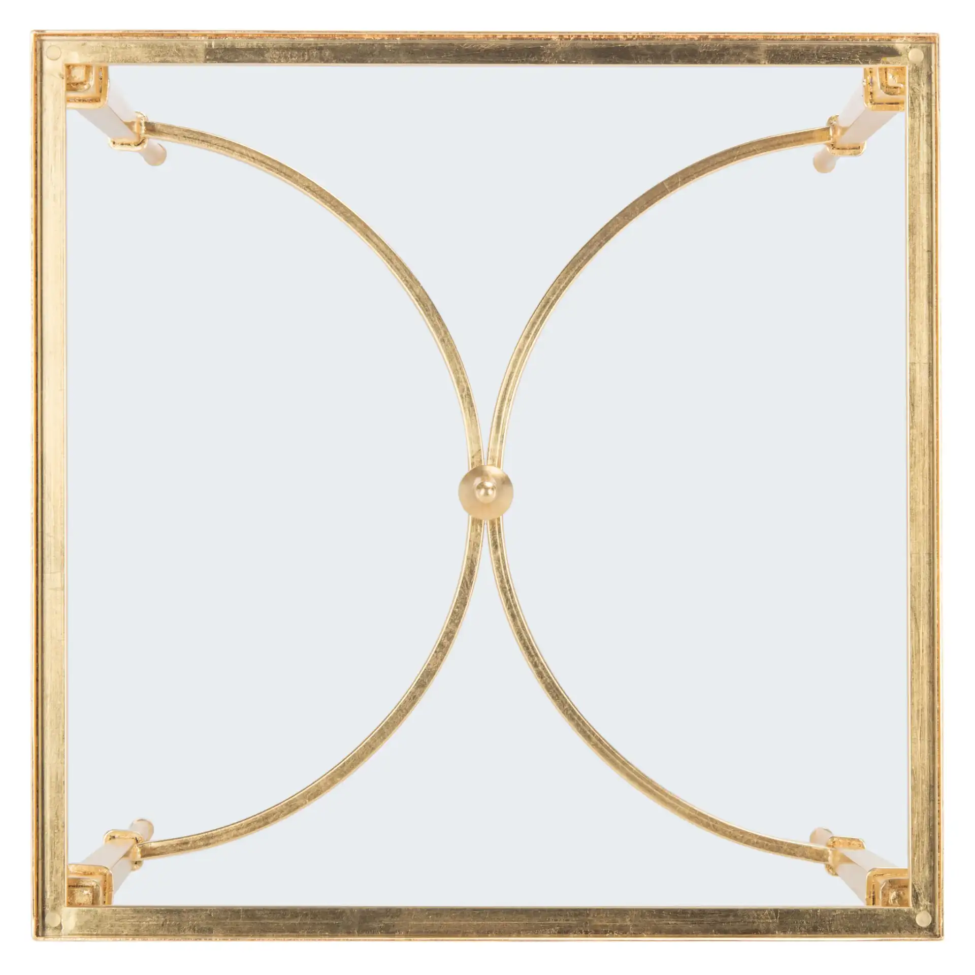 Mendez Gold Leaf Accent Table in Gold, detail view