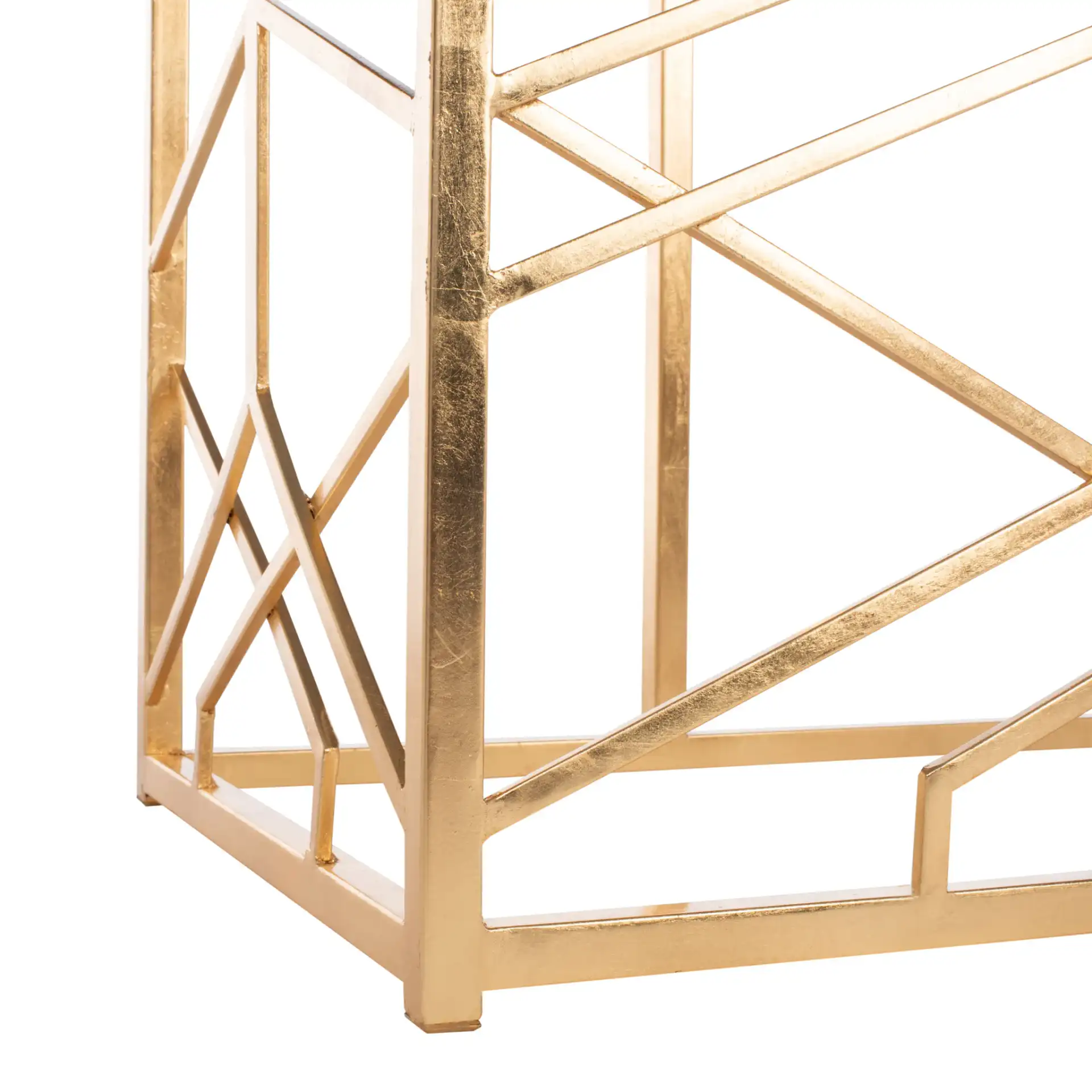 Sean Gold Leaf Console Table in Gold, detail view