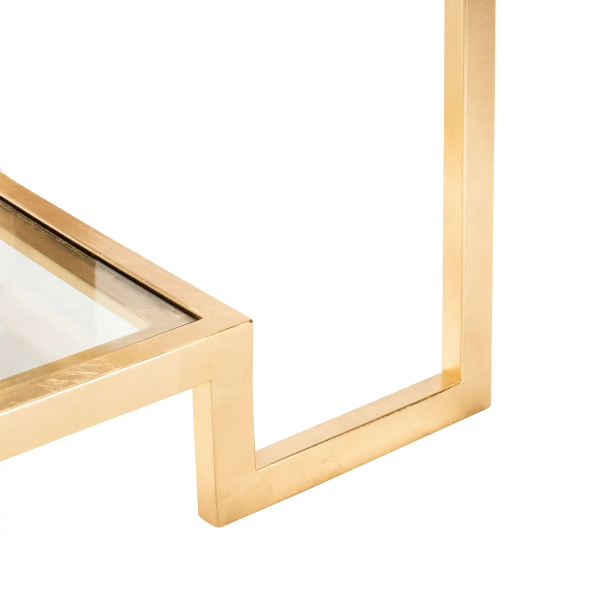 Vivian Gold Leaf Coffee Table in Gold, detail view