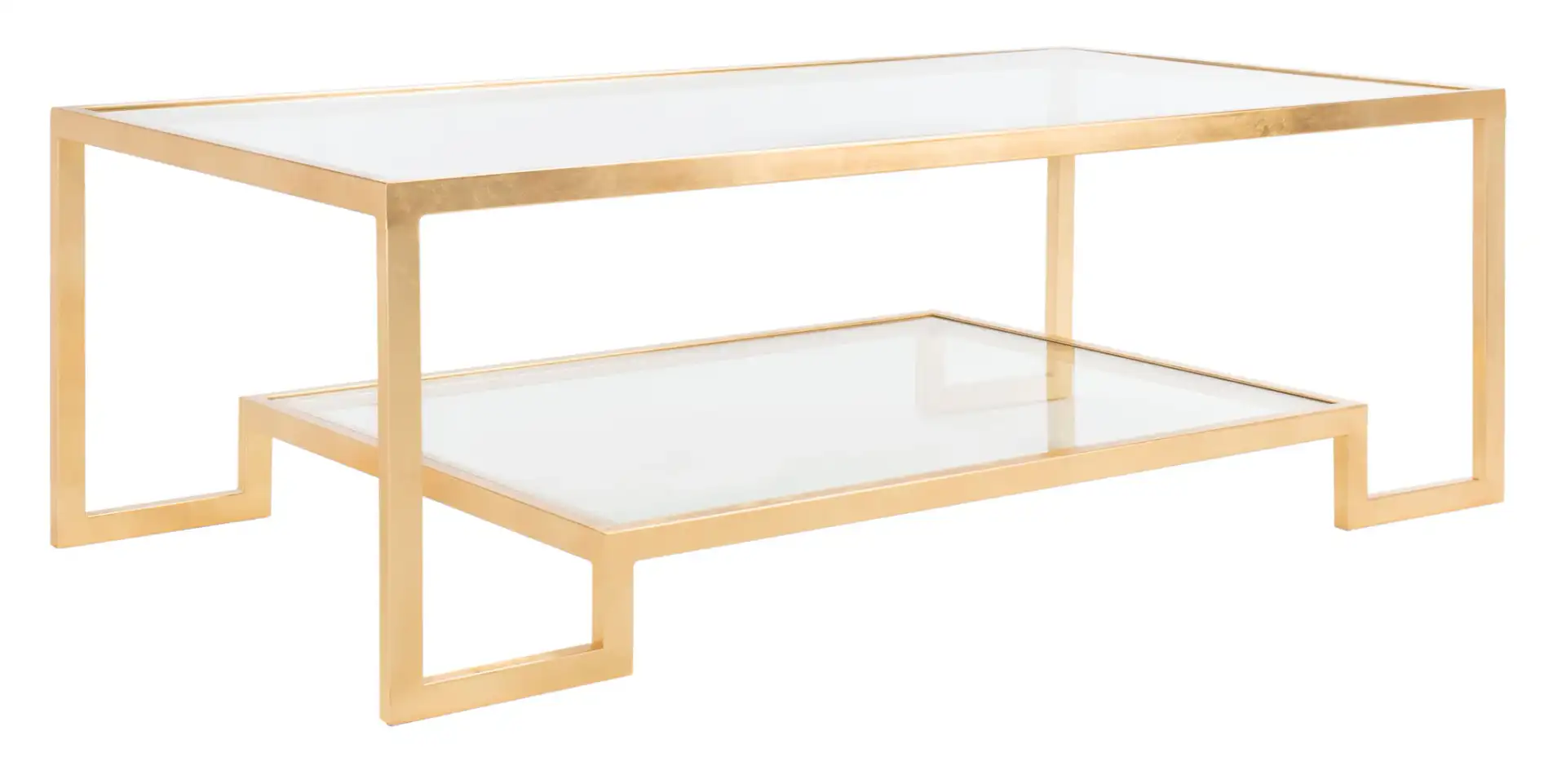 Vivian Gold Leaf Coffee Table in Gold, detail view